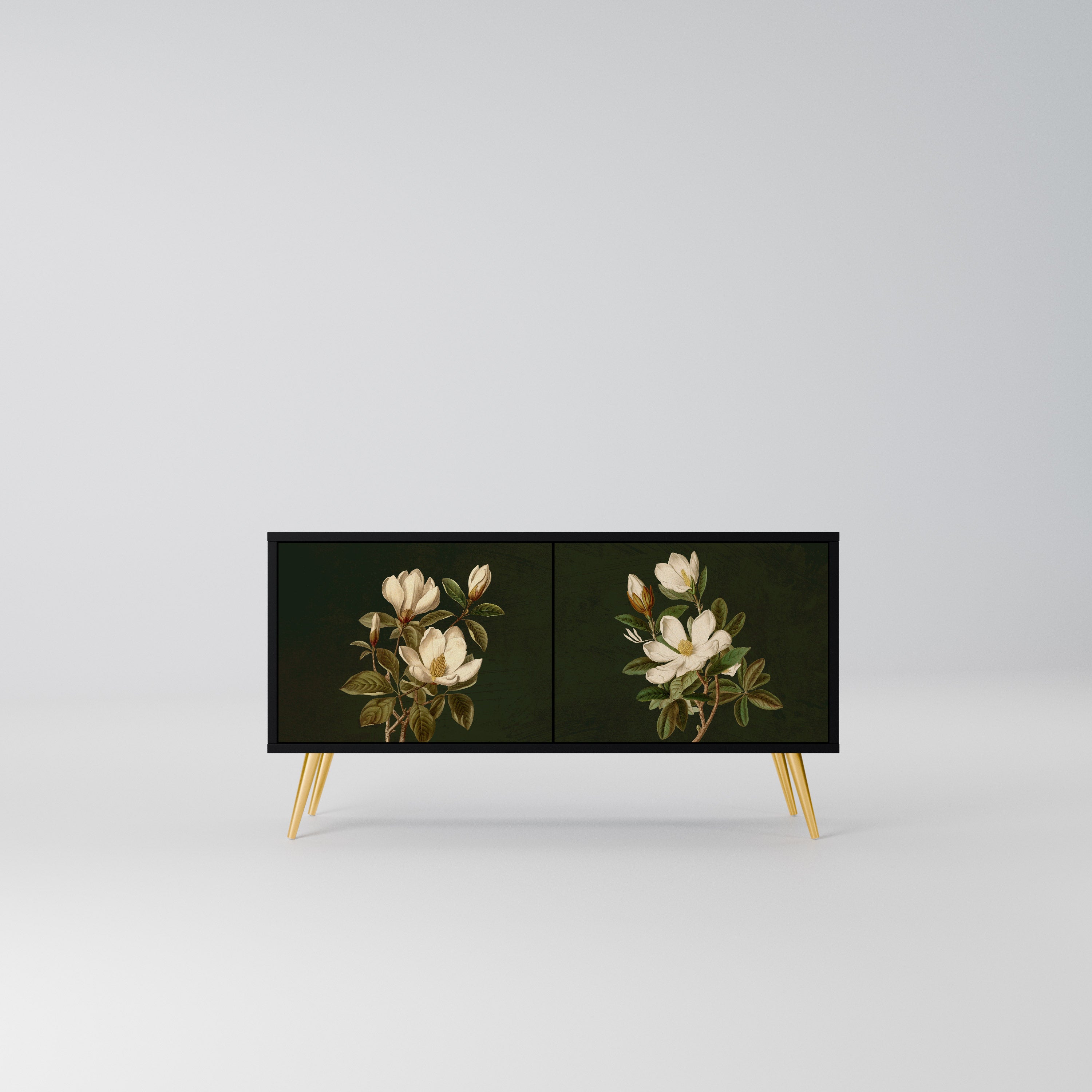 FLORAL NOIR Kompaktowa szafka RTV 2-drzwiowa