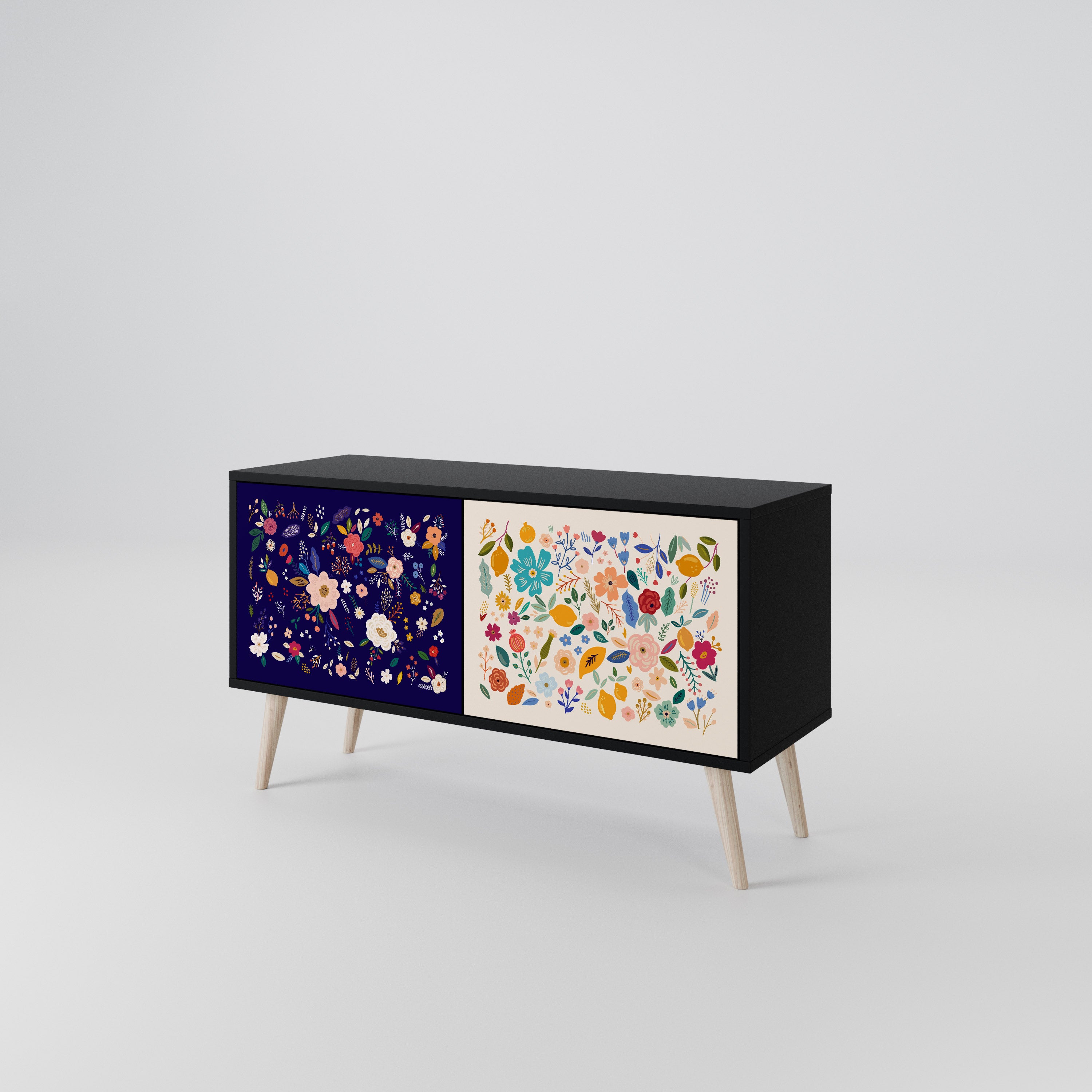 FLORAL COMBINATION Kompaktowa szafka RTV 2-drzwiowa