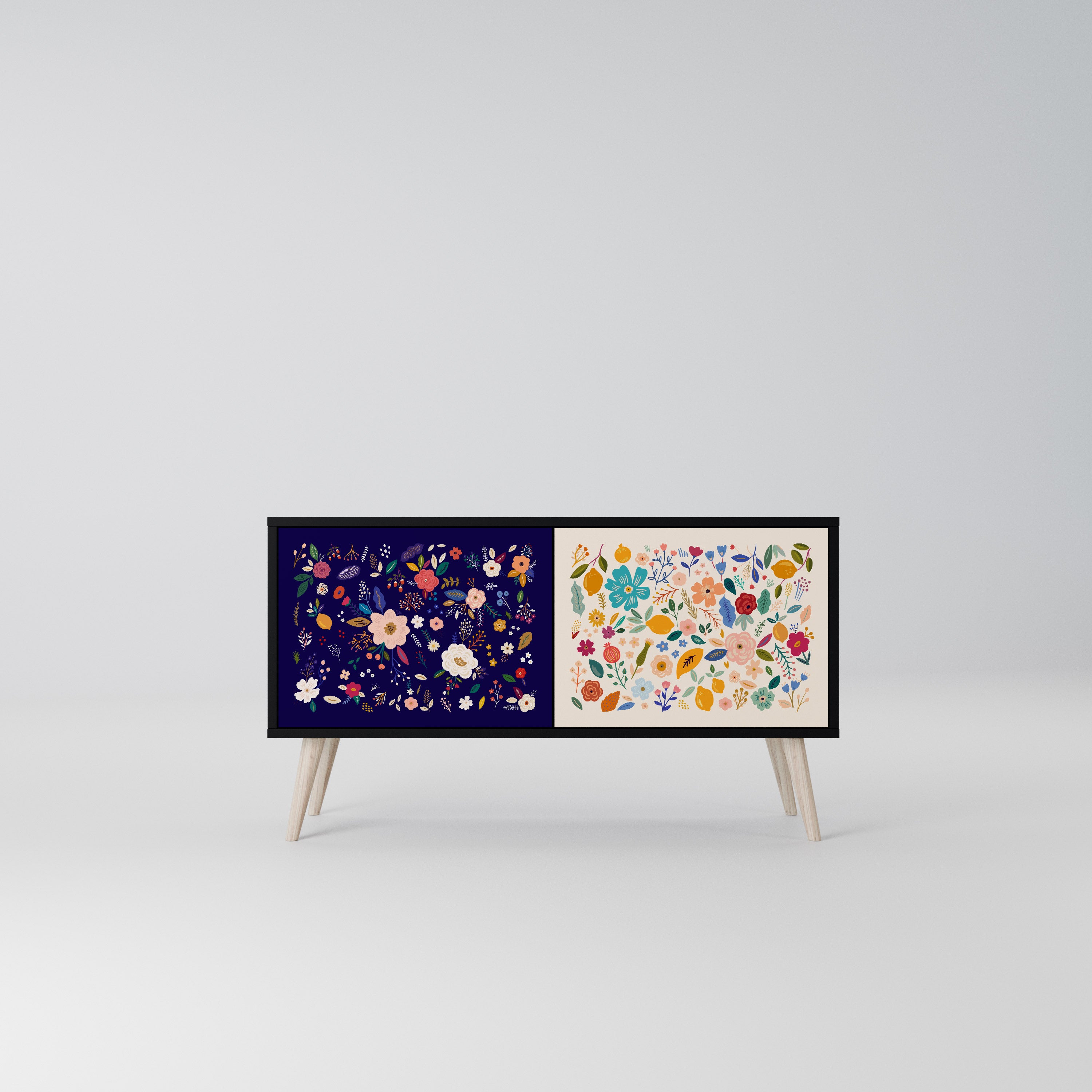 FLORAL COMBINATION Kompaktowa szafka RTV 2-drzwiowa