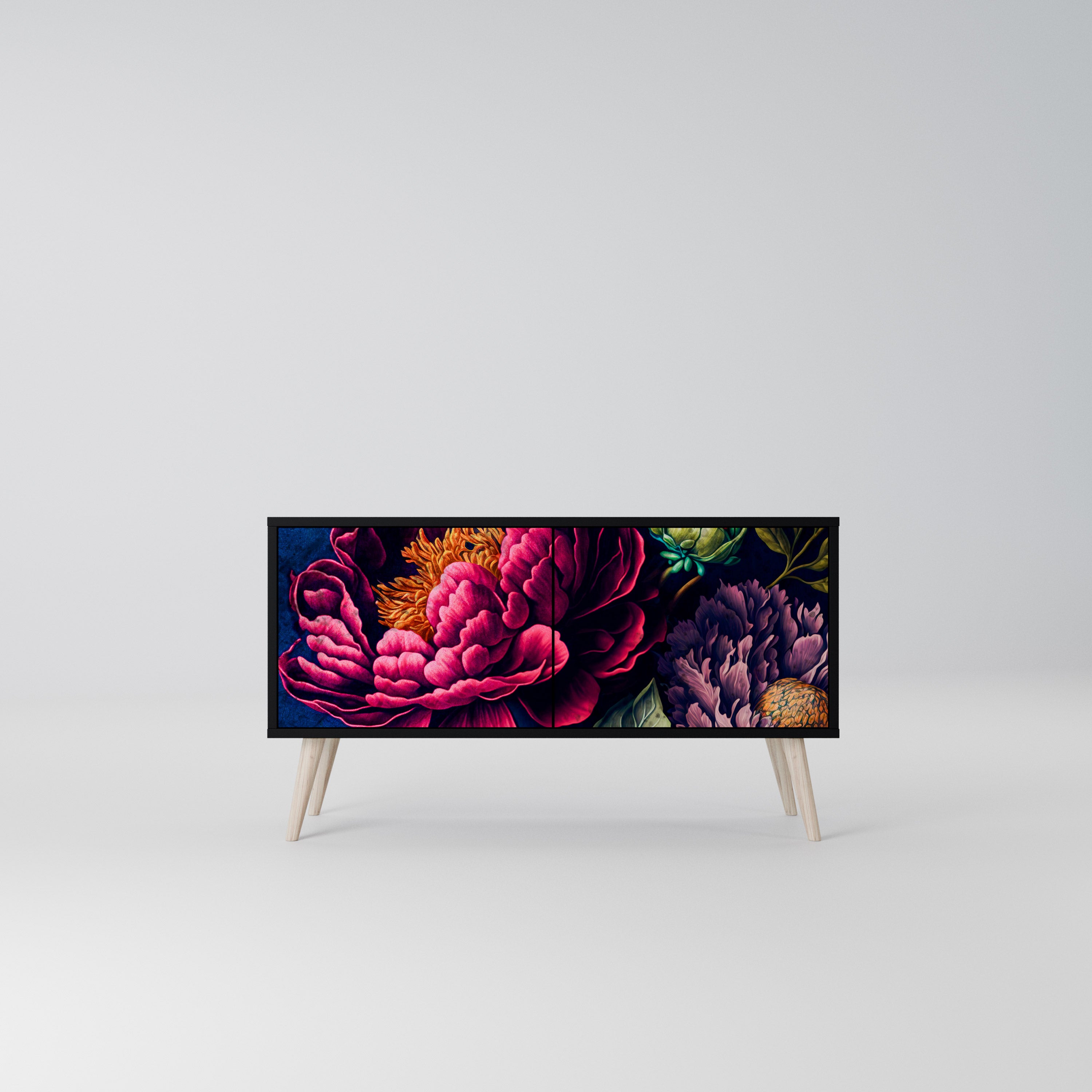 BLOOMING ELEGANCE Kompaktowa szafka RTV 2-drzwiowa