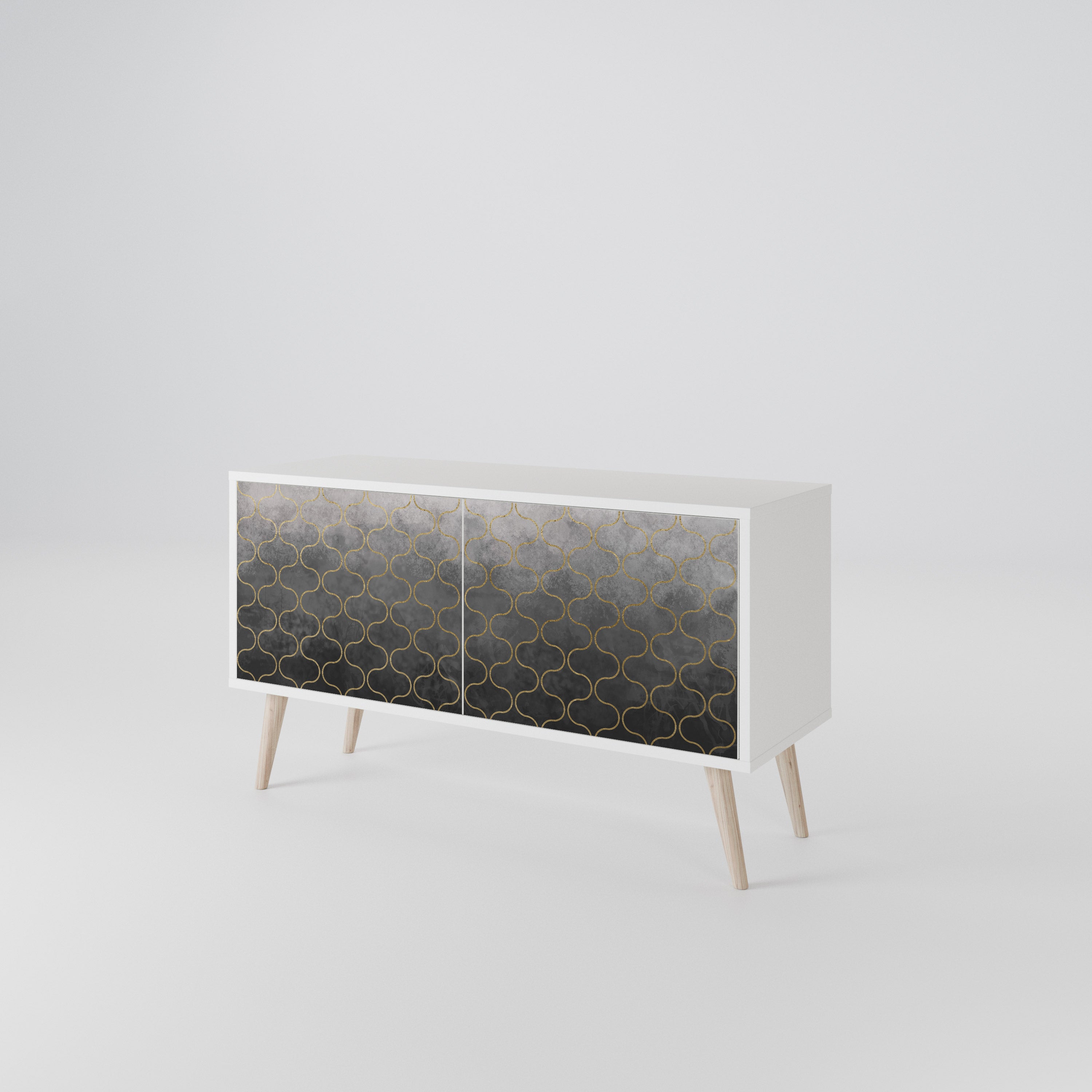 TESSELATED GRAYISH Kompaktowa szafka RTV 2-drzwiowa