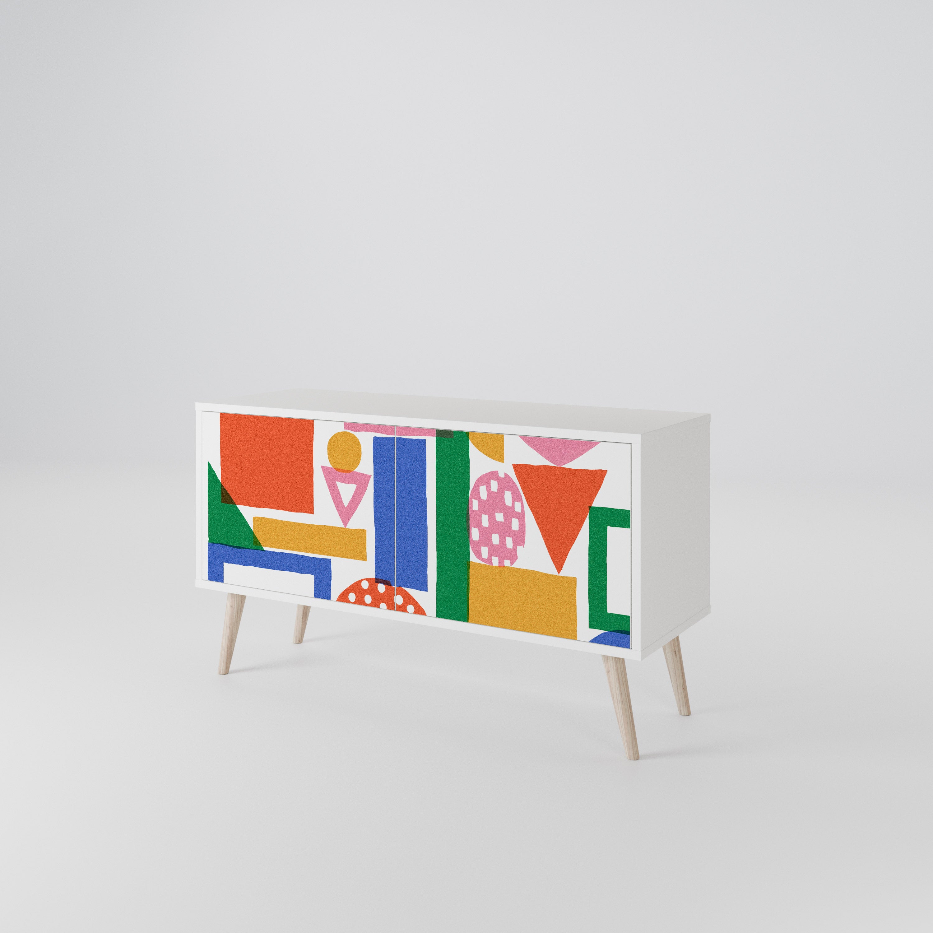 GEOMETRIC GLIMMER Kompaktowa szafka RTV 2-drzwiowa