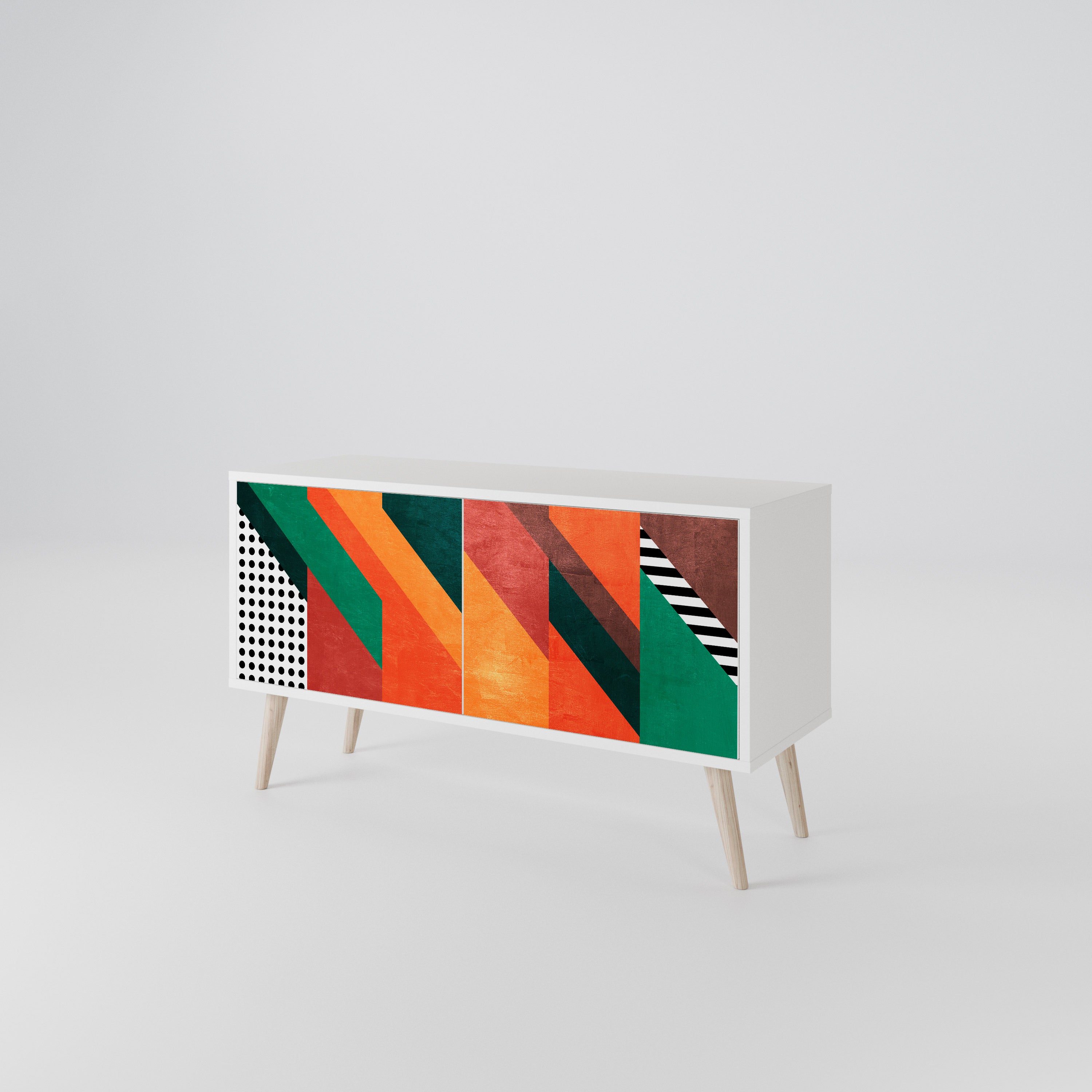 MAKESHIFT ARTISTRY Kompaktowa szafka RTV 2-drzwiowa