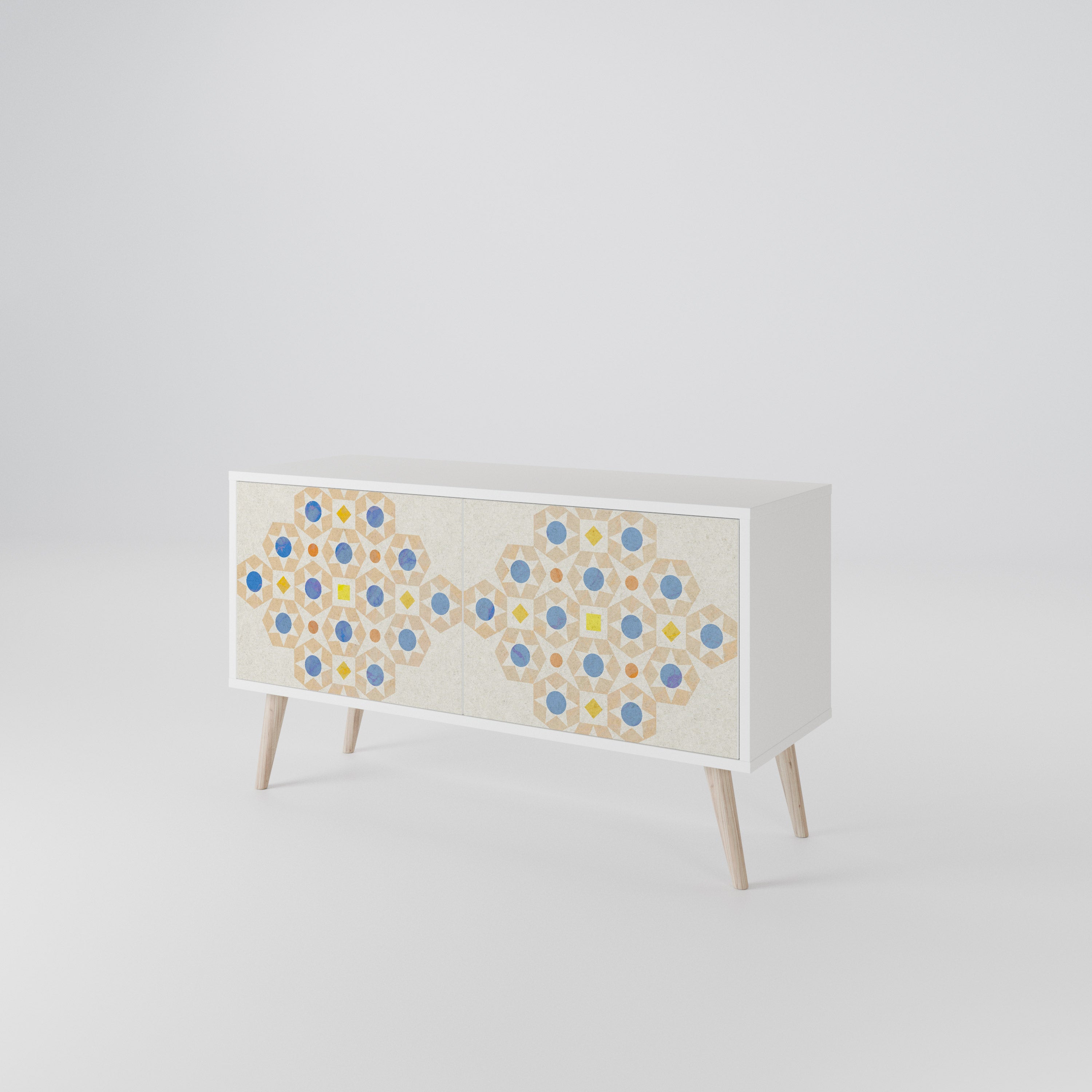 PATTERNED PRISM Kompaktowa szafka RTV 2-drzwiowa