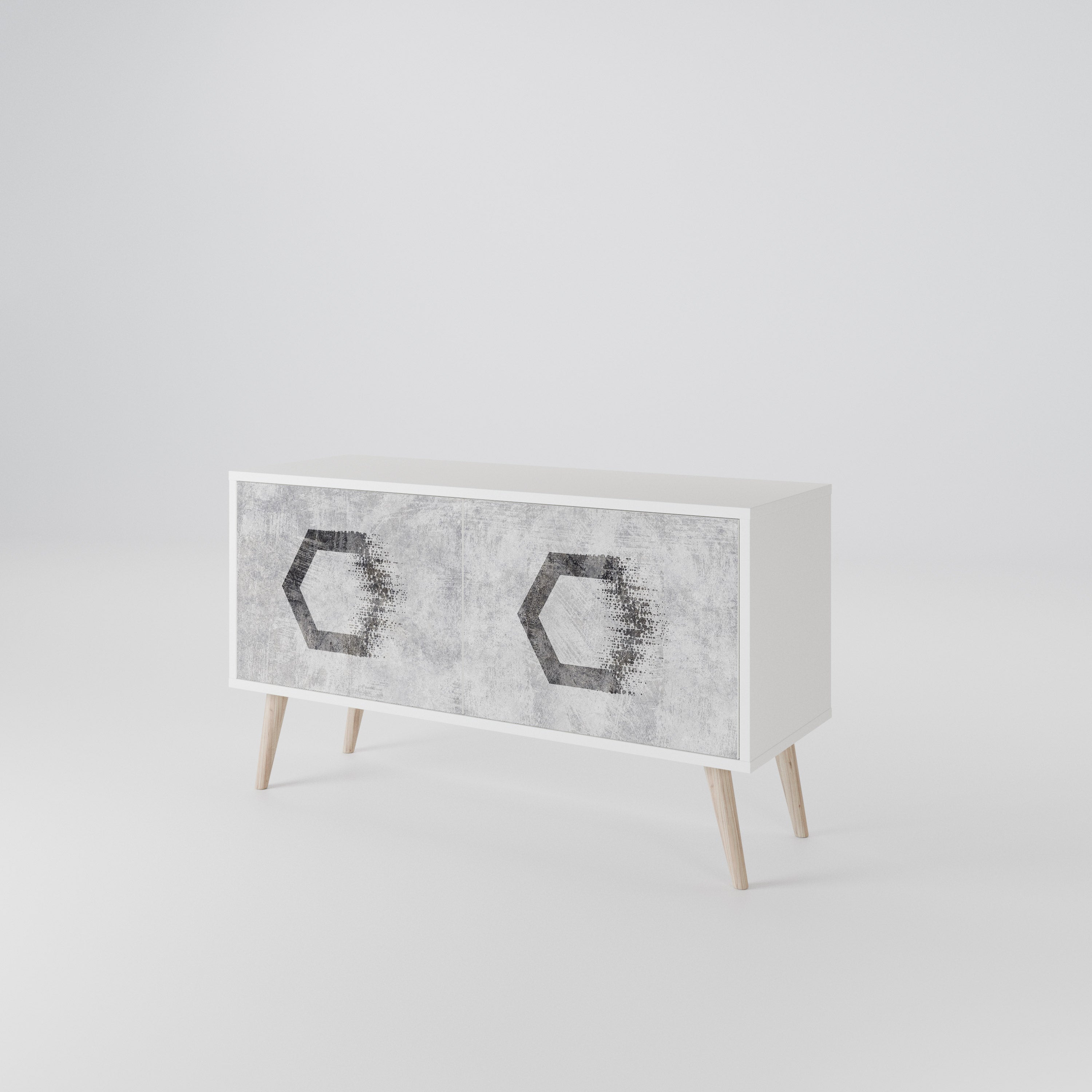 HEXAGONAL FIGURES Kompaktowa szafka RTV 2-drzwiowa