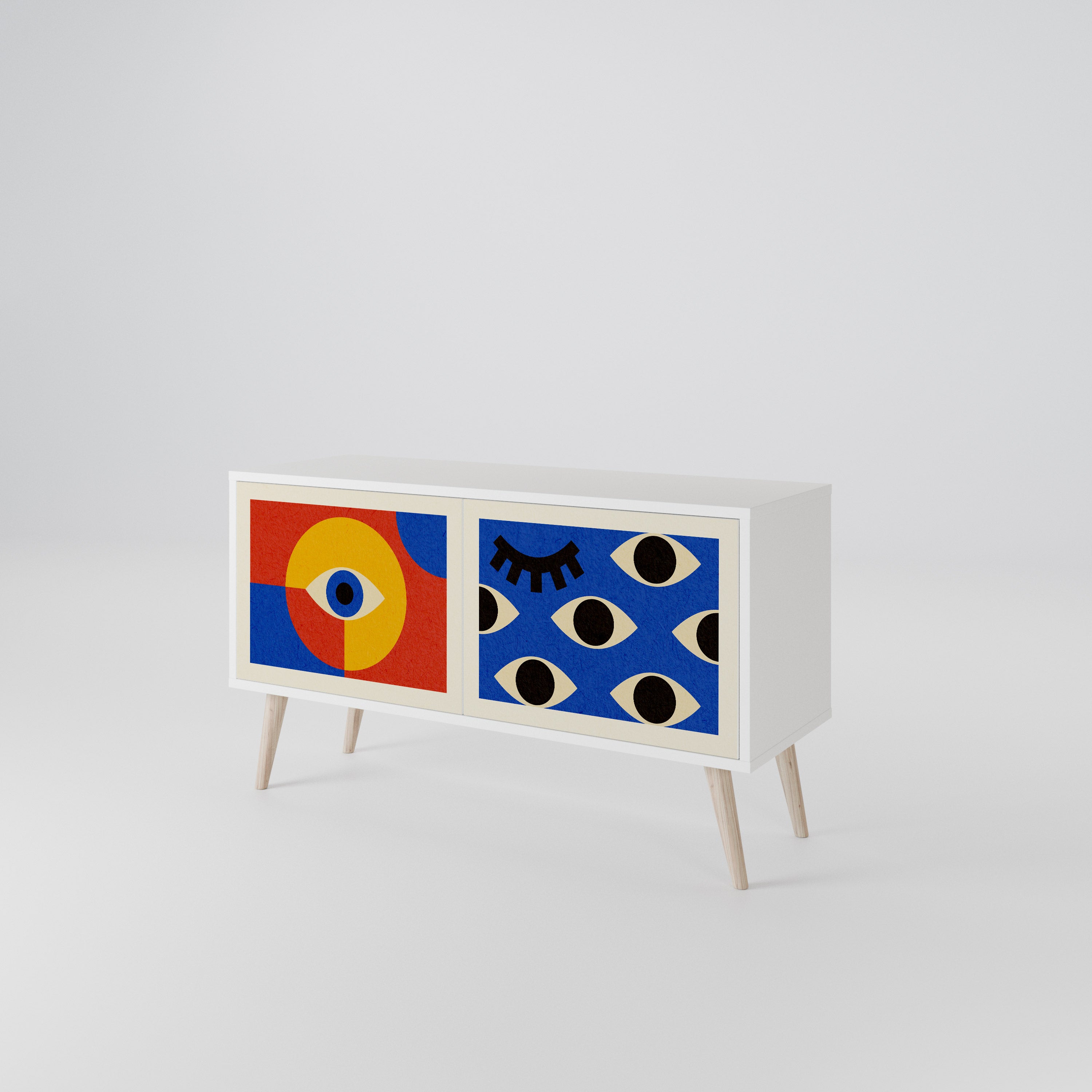 GEOMETRIC EYES Kompaktowa szafka RTV 2-drzwiowa