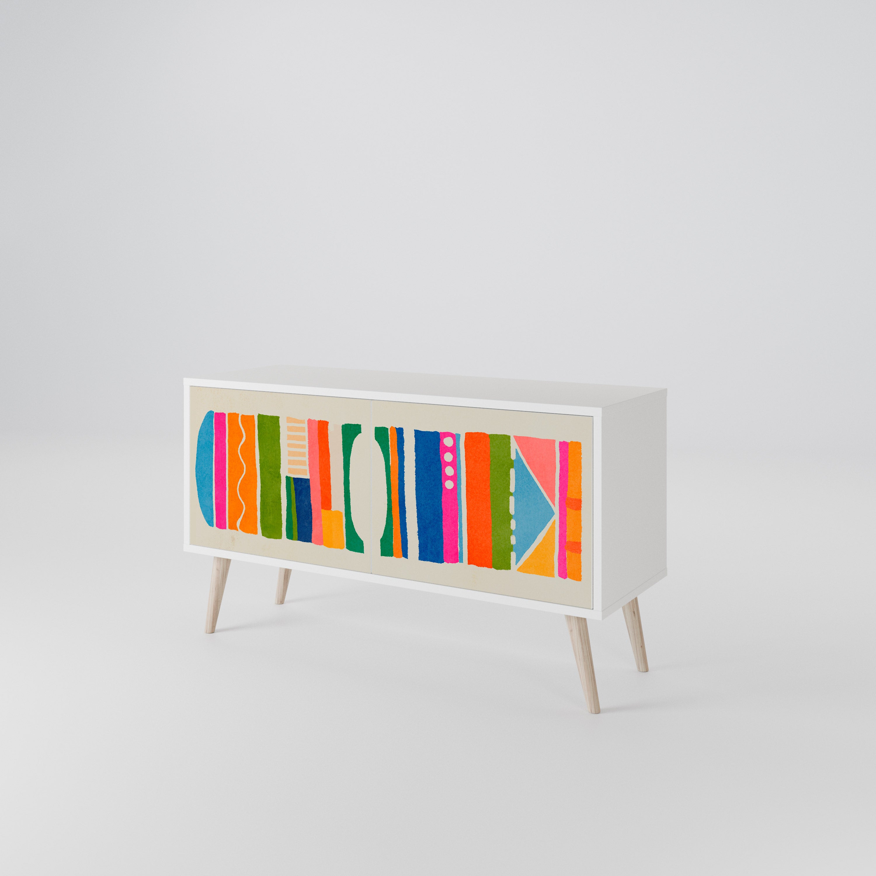 GEOMETRIC SHINE Kompaktowa szafka RTV 2-drzwiowa