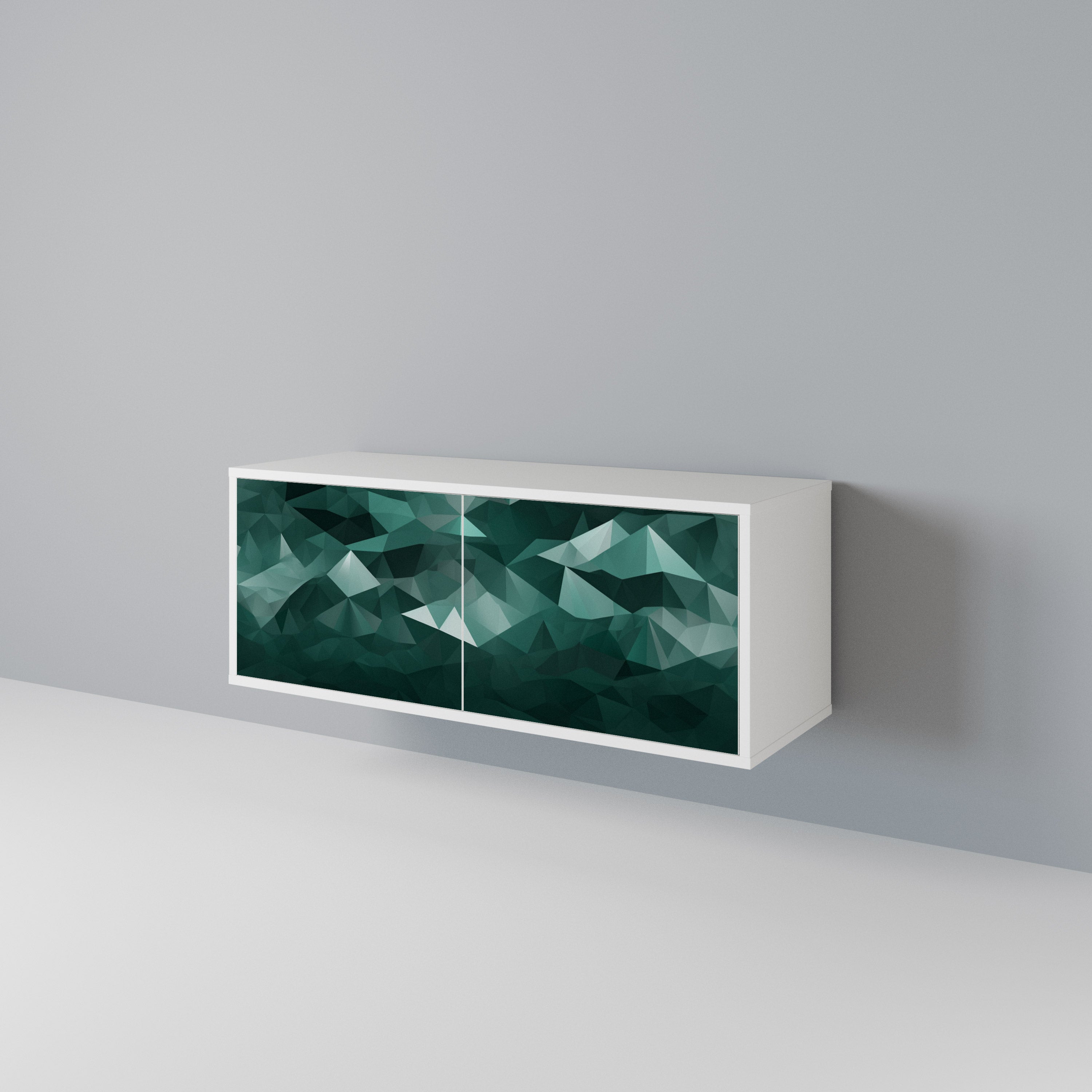 POLYGONAL FLOATING Kompaktowa szafka RTV 2-drzwiowa
