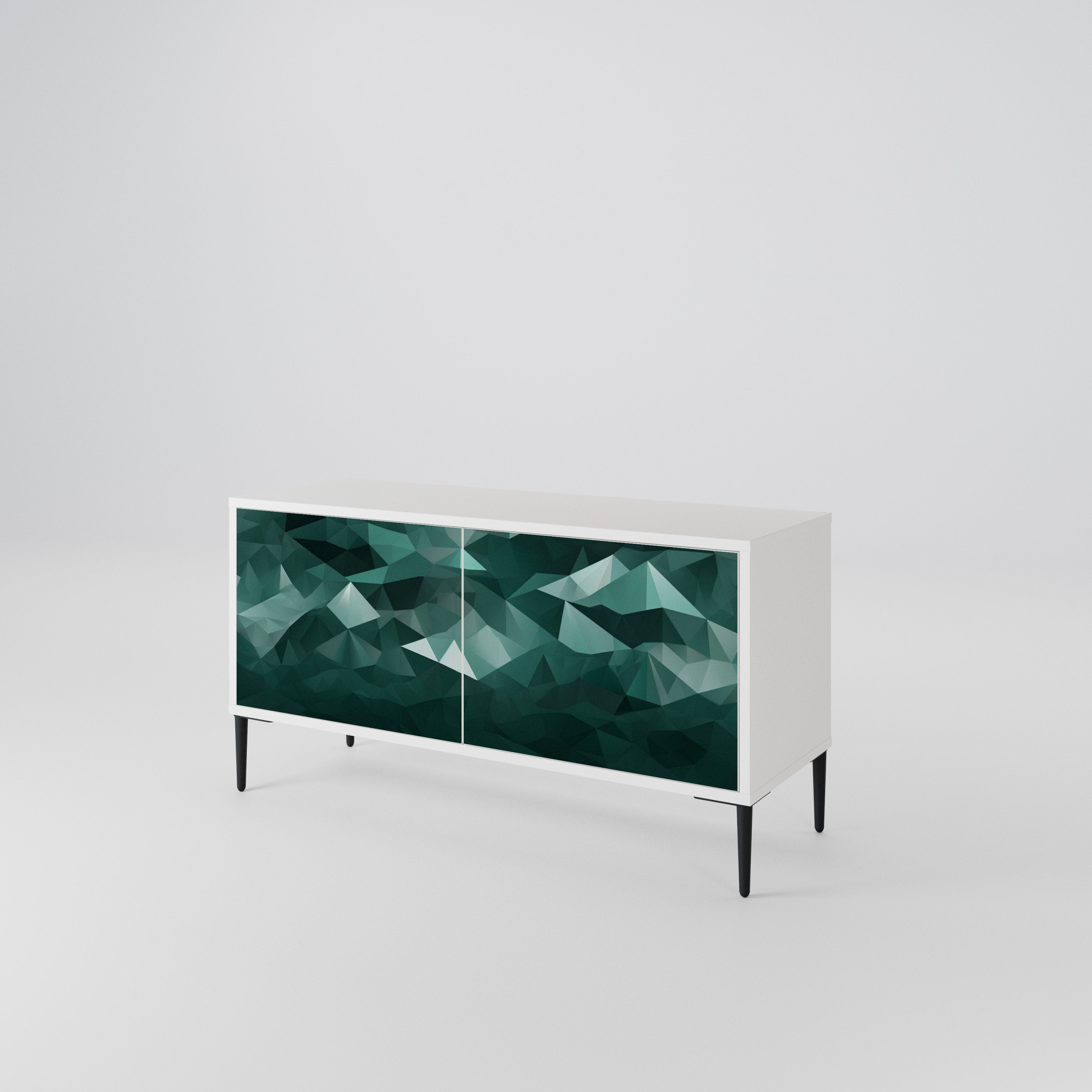 POLYGONAL FLOATING Kompaktowa szafka RTV 2-drzwiowa