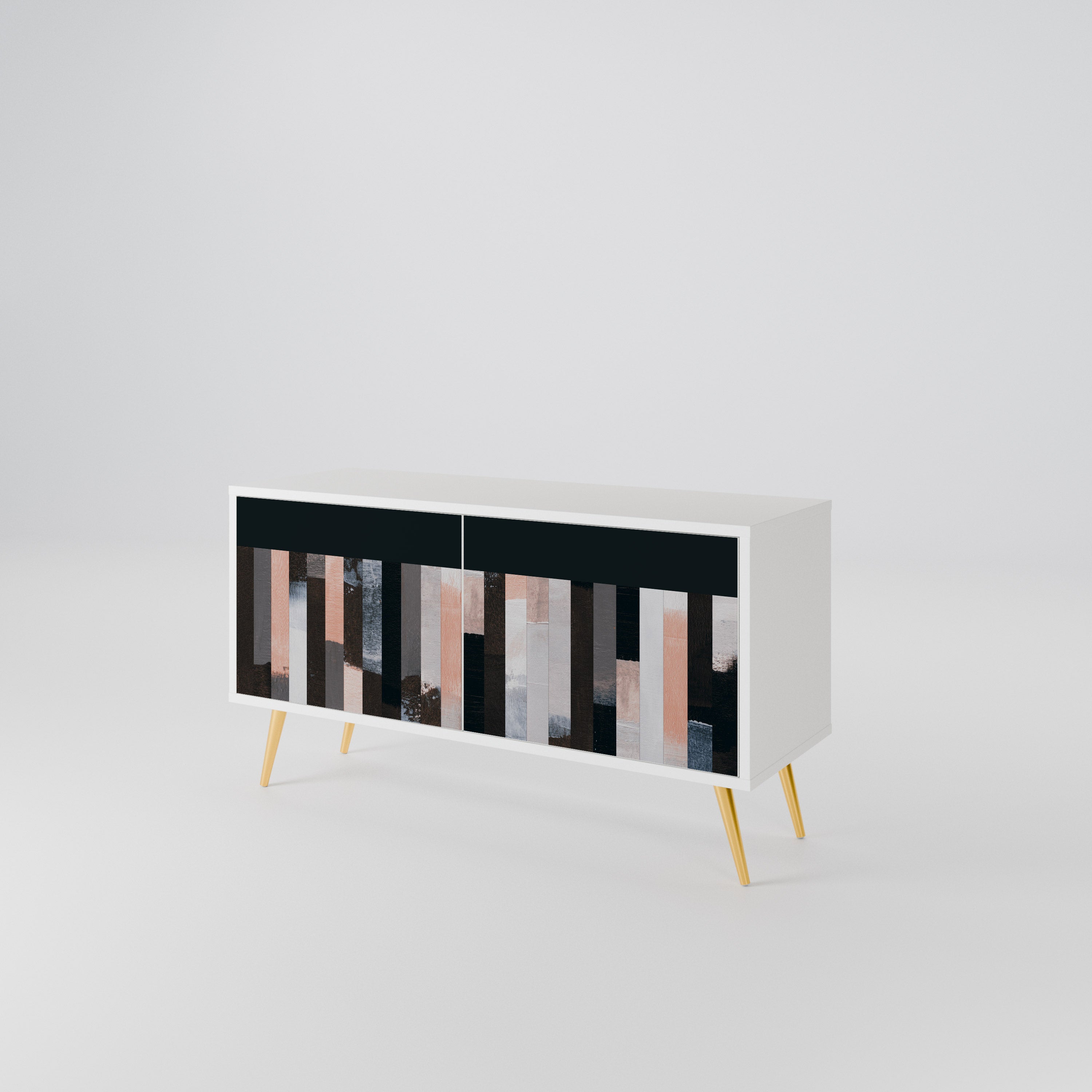 COLLAGE OF RECTANGLES Kompaktowa szafka RTV 2-drzwiowa