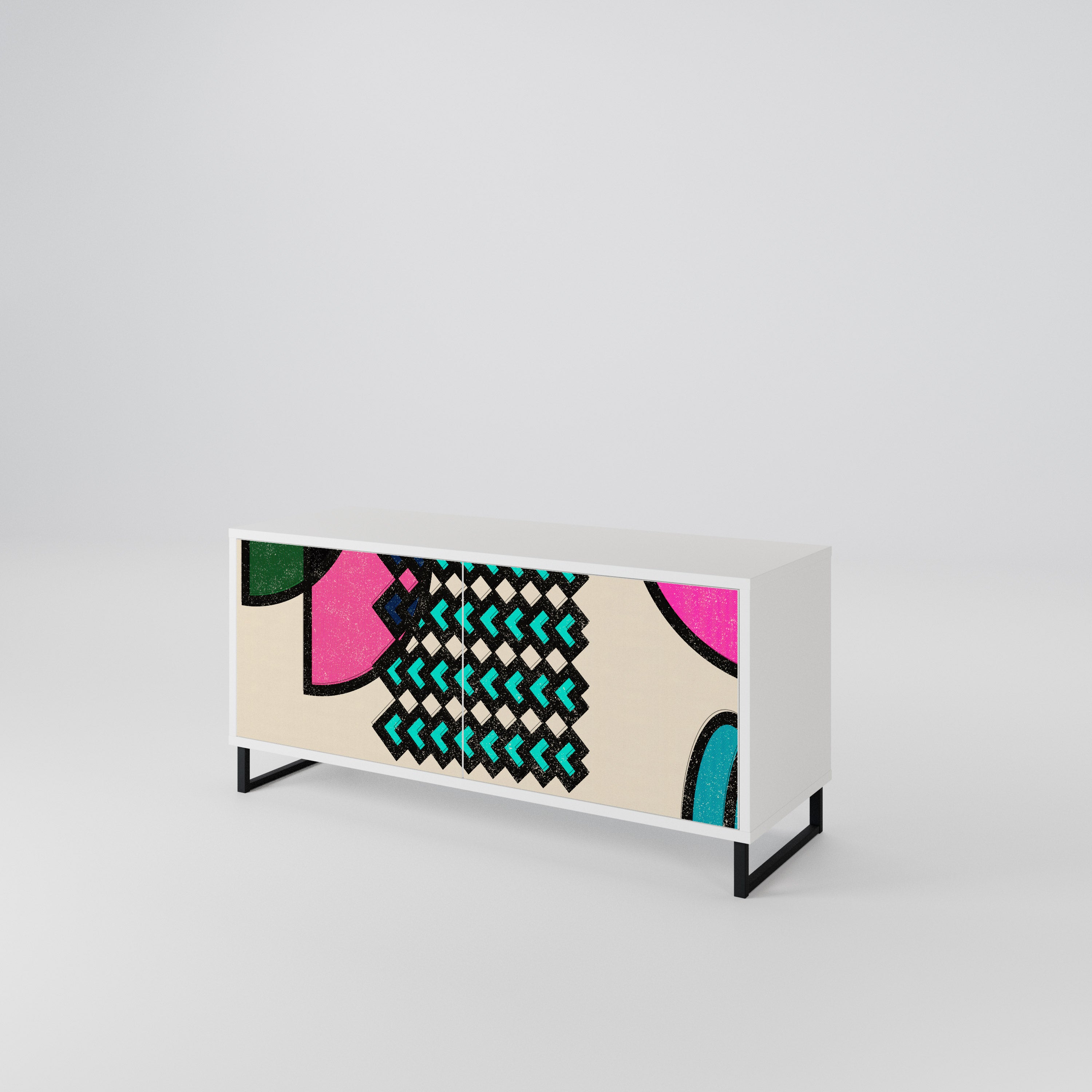 GEOMETRIC RHAPSODY Kompaktowa szafka RTV 2-drzwiowa