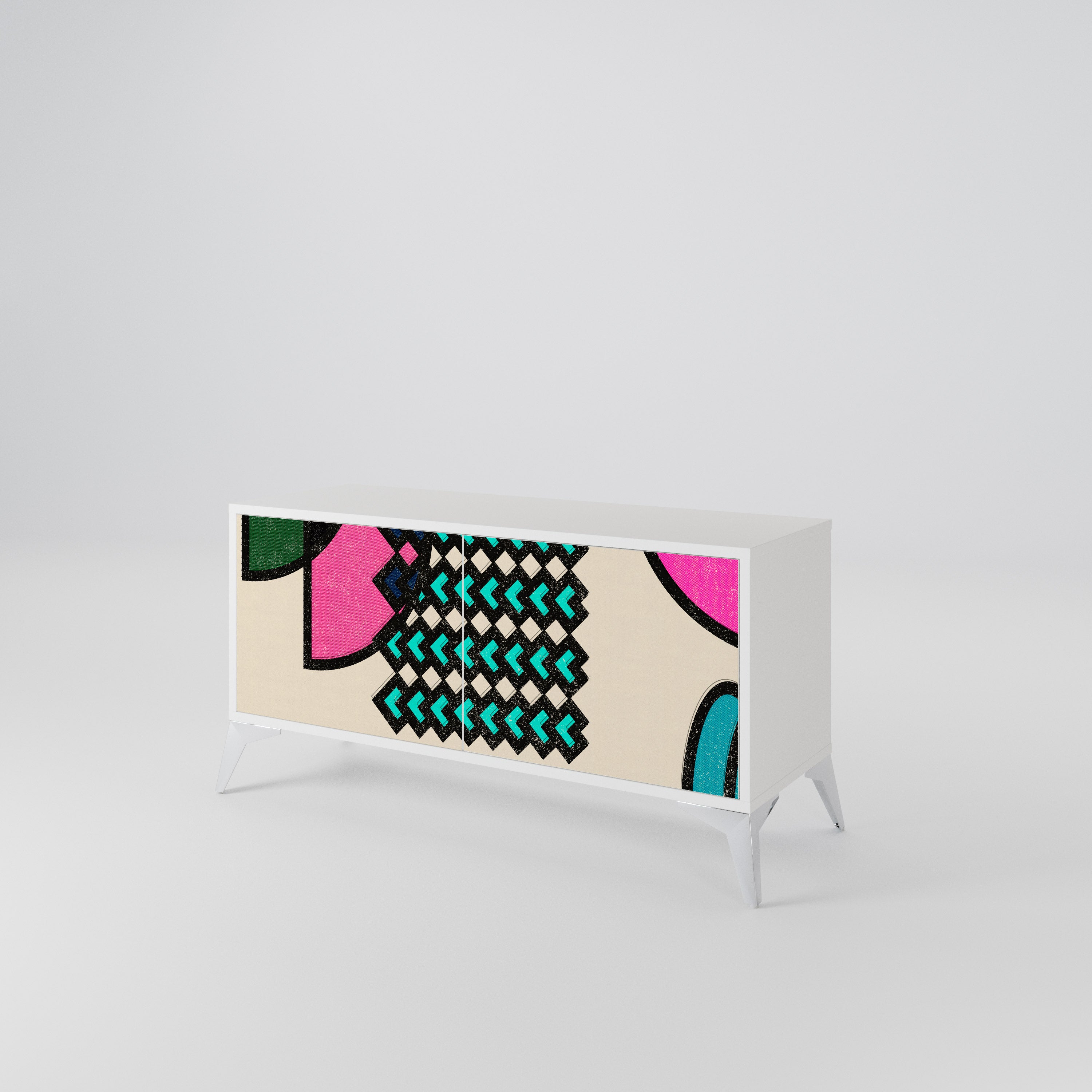 GEOMETRIC RHAPSODY Kompaktowa szafka RTV 2-drzwiowa