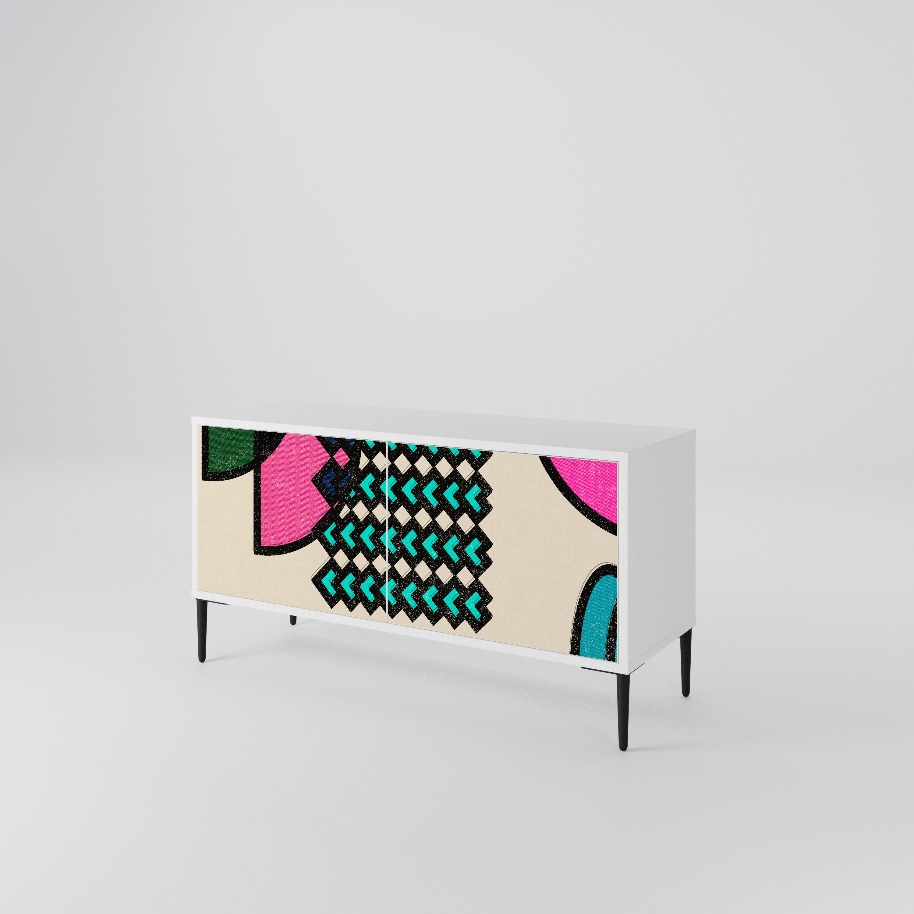 GEOMETRIC RHAPSODY Kompaktowa szafka RTV 2-drzwiowa
