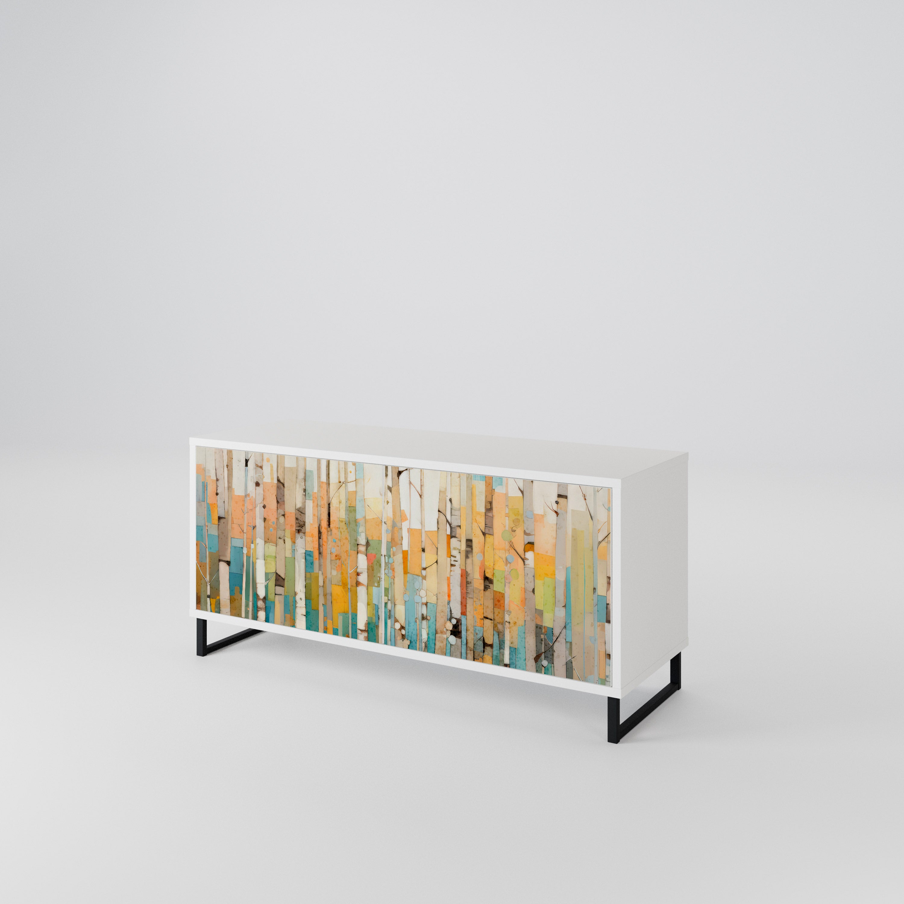 BIRCH KALEIDOSCOPE Kompaktowa szafka RTV 2-drzwiowa