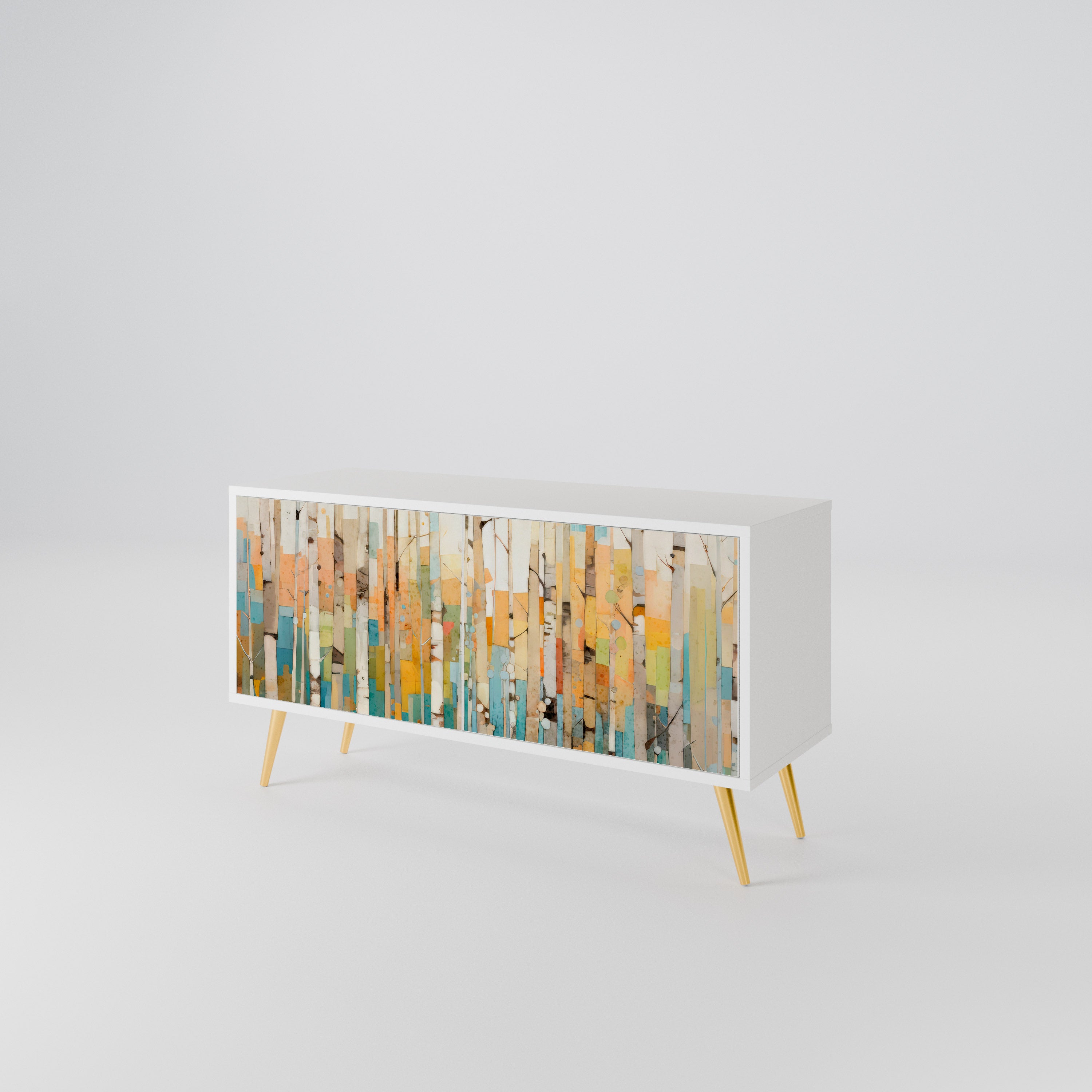 BIRCH KALEIDOSCOPE Kompaktowa szafka RTV 2-drzwiowa