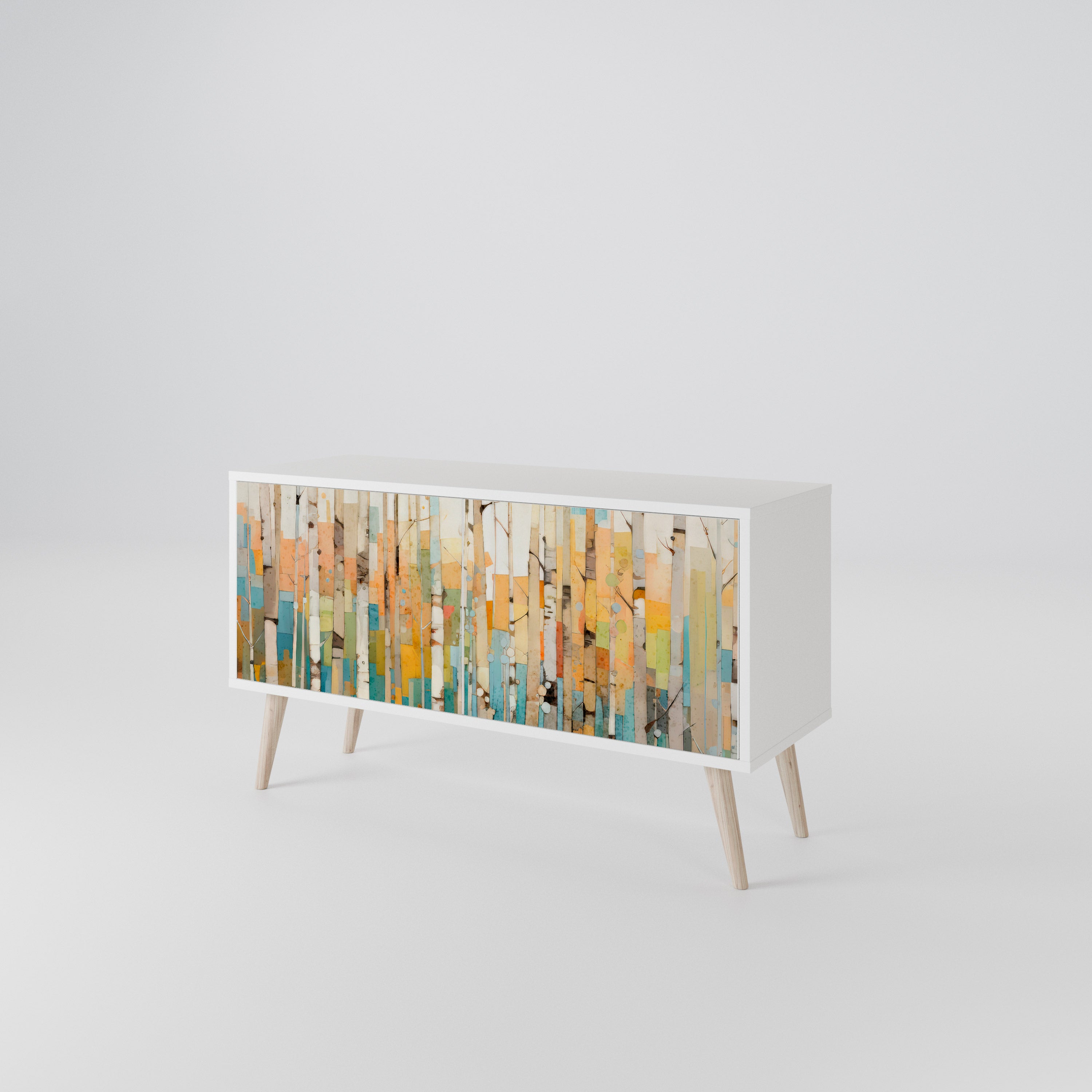 BIRCH KALEIDOSCOPE Kompaktowa szafka RTV 2-drzwiowa