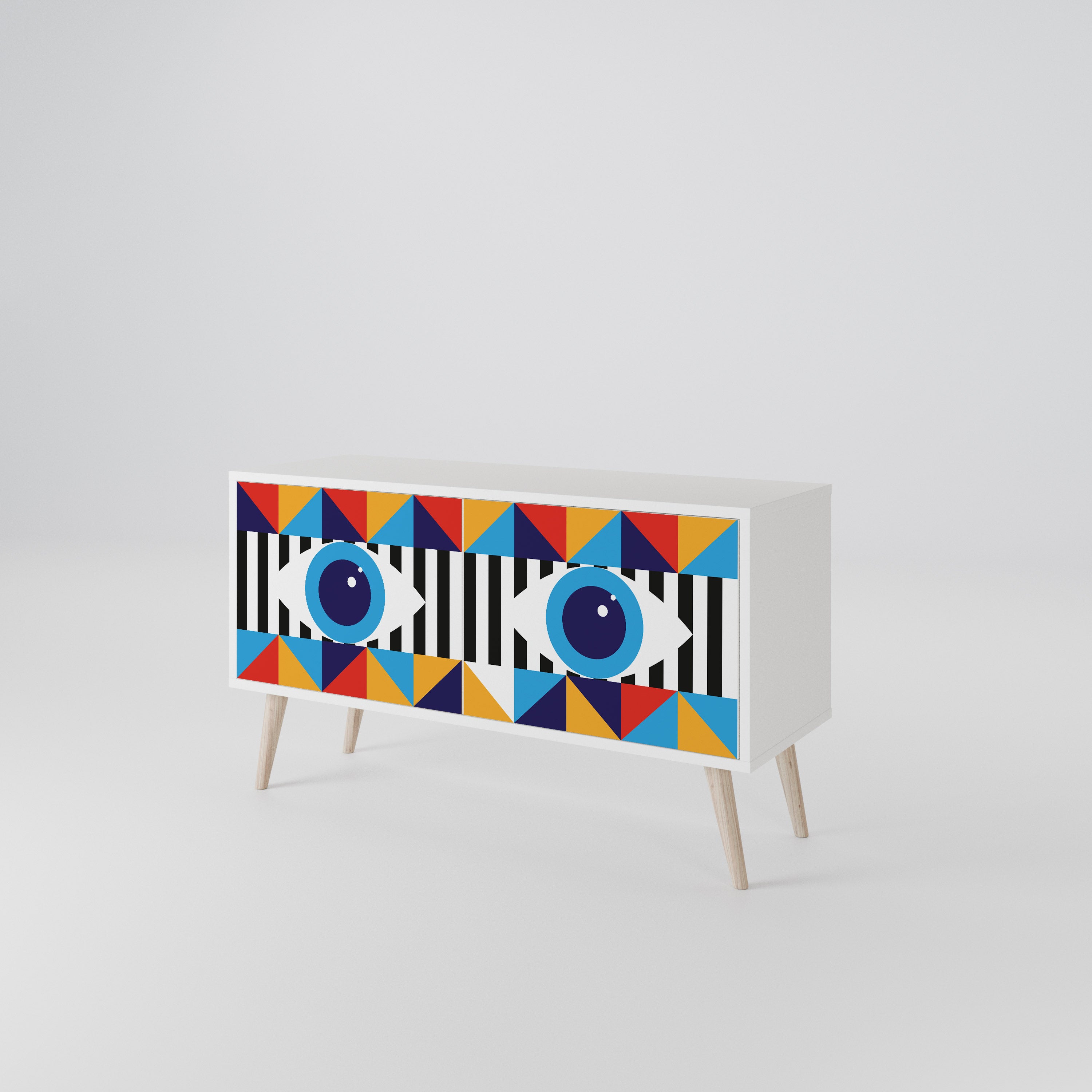ABSTRACTION AND GEOMETRY Kompaktowa szafka RTV 2-drzwiowa