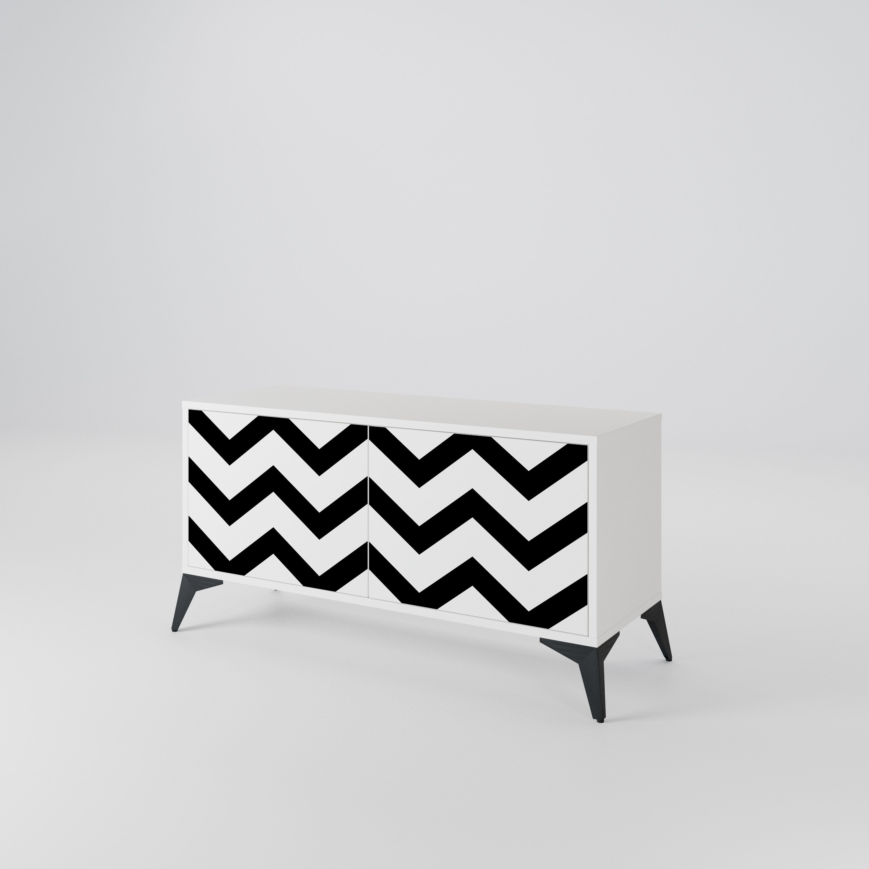 CLASSIC ZIG ZAG Kompaktowa szafka RTV 2-drzwiowa