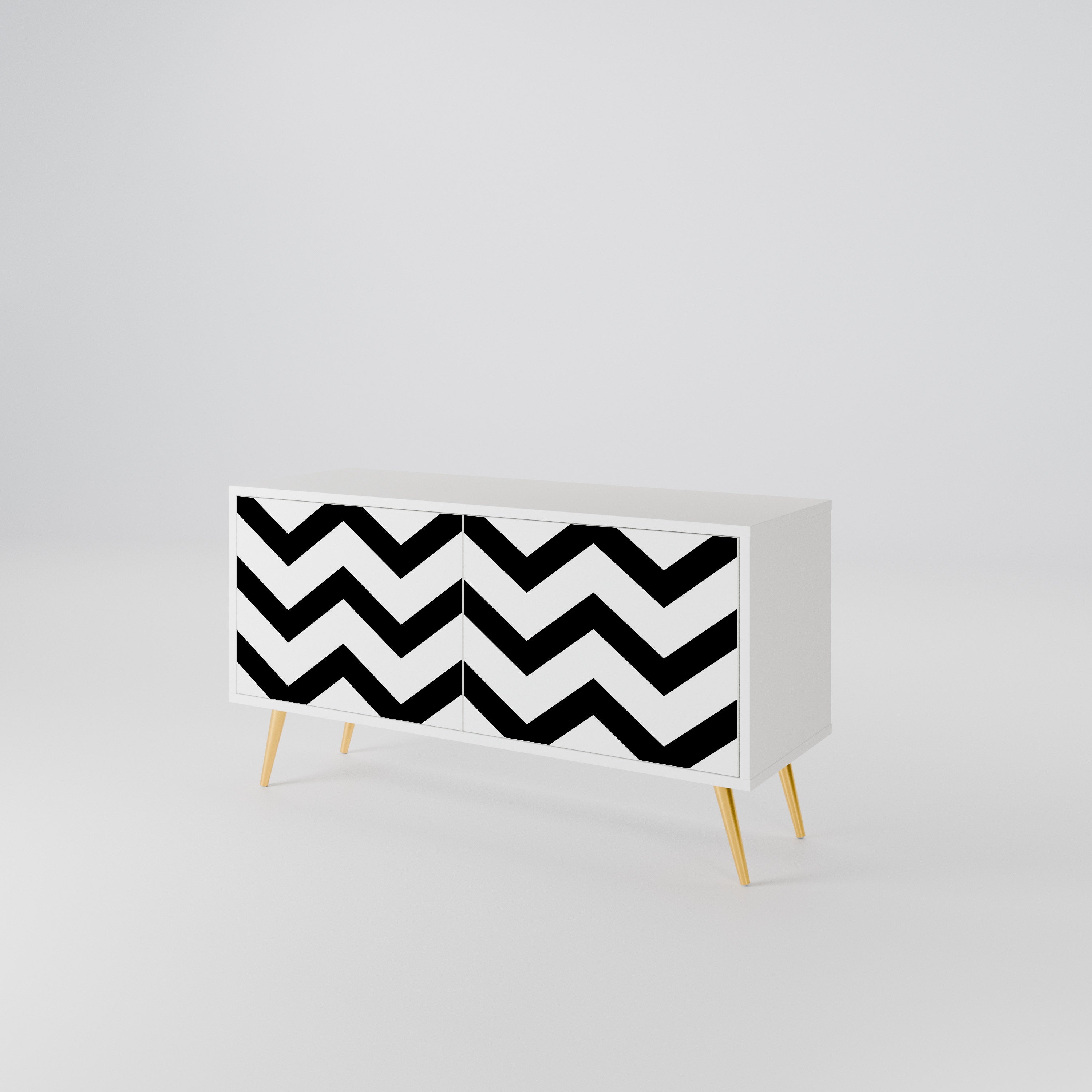 CLASSIC ZIG ZAG Kompaktowa szafka RTV 2-drzwiowa
