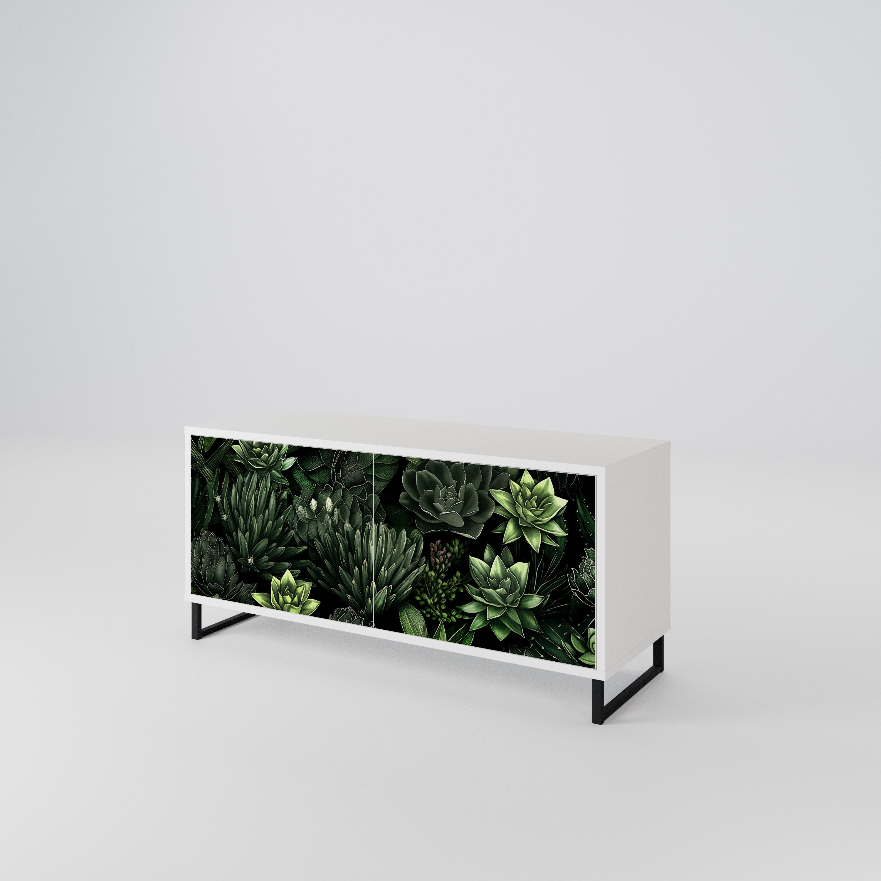 SUCCULENT JUNGLE Kompaktowa szafka RTV 2-drzwiowa