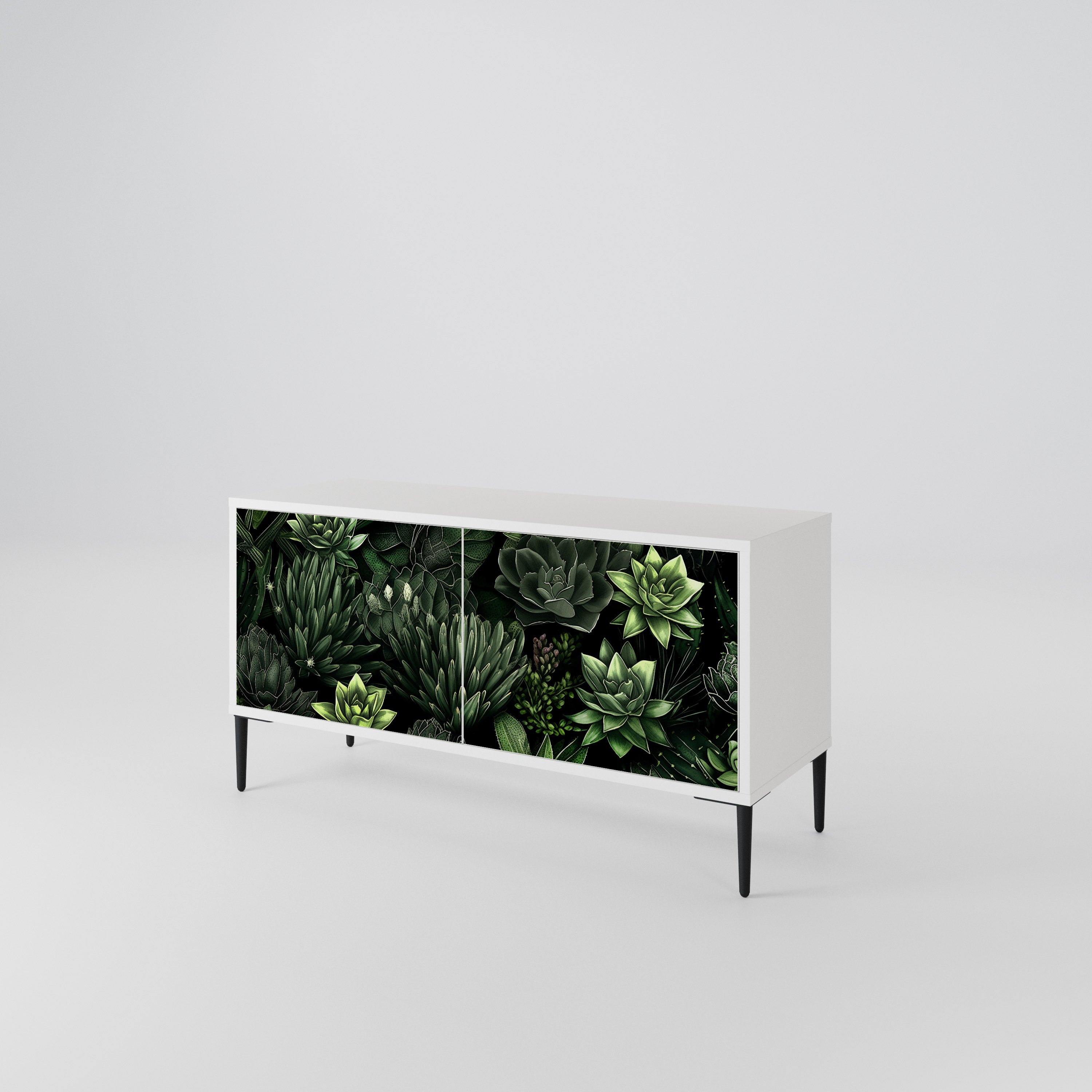 SUCCULENT JUNGLE Kompaktowa szafka RTV 2-drzwiowa