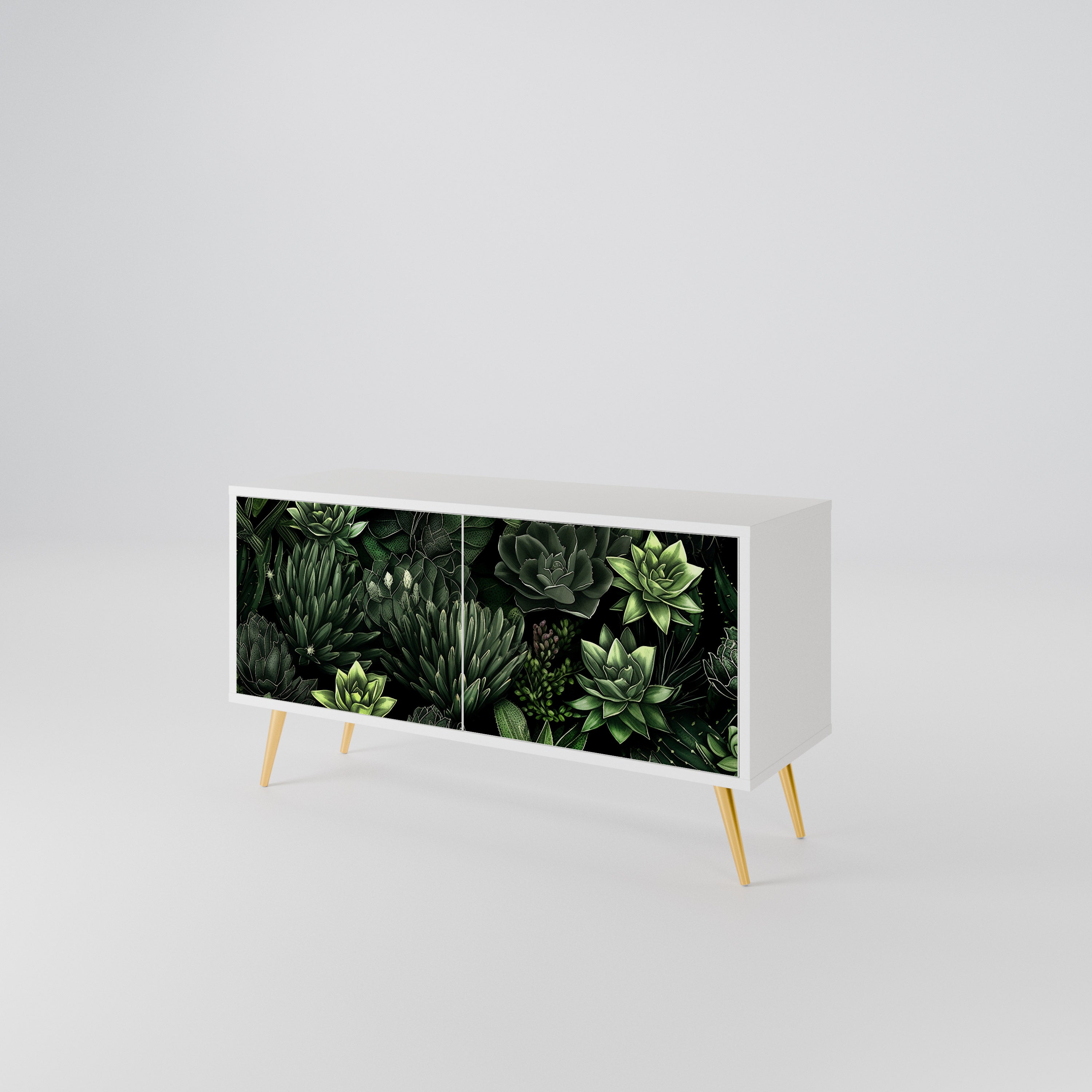 SUCCULENT JUNGLE Kompaktowa szafka RTV 2-drzwiowa