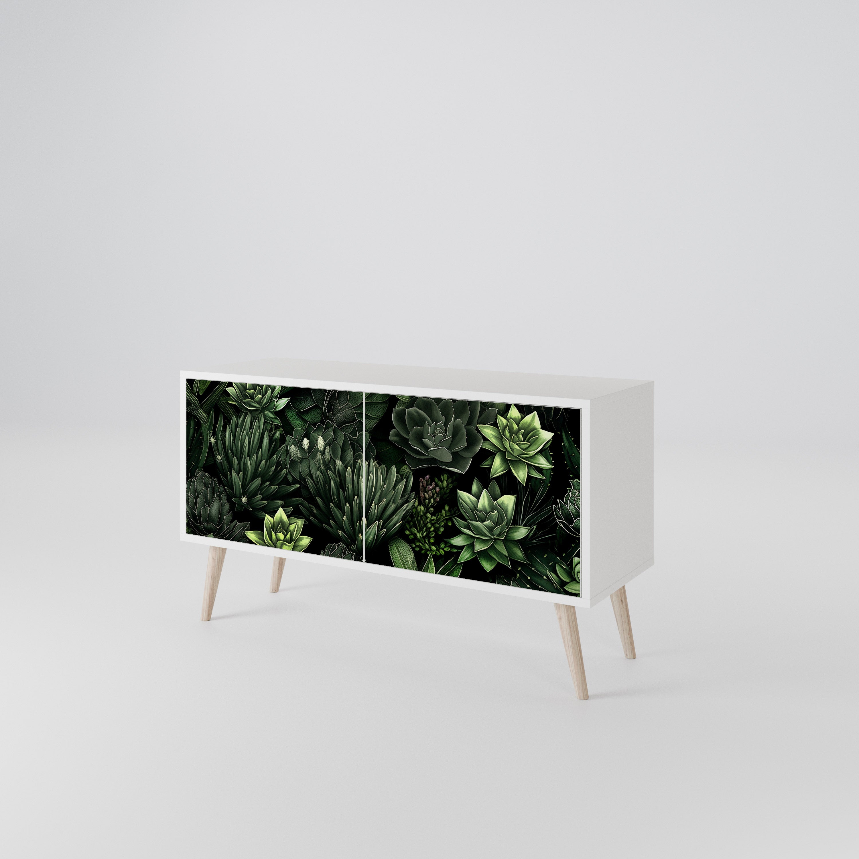 SUCCULENT JUNGLE Kompaktowa szafka RTV 2-drzwiowa