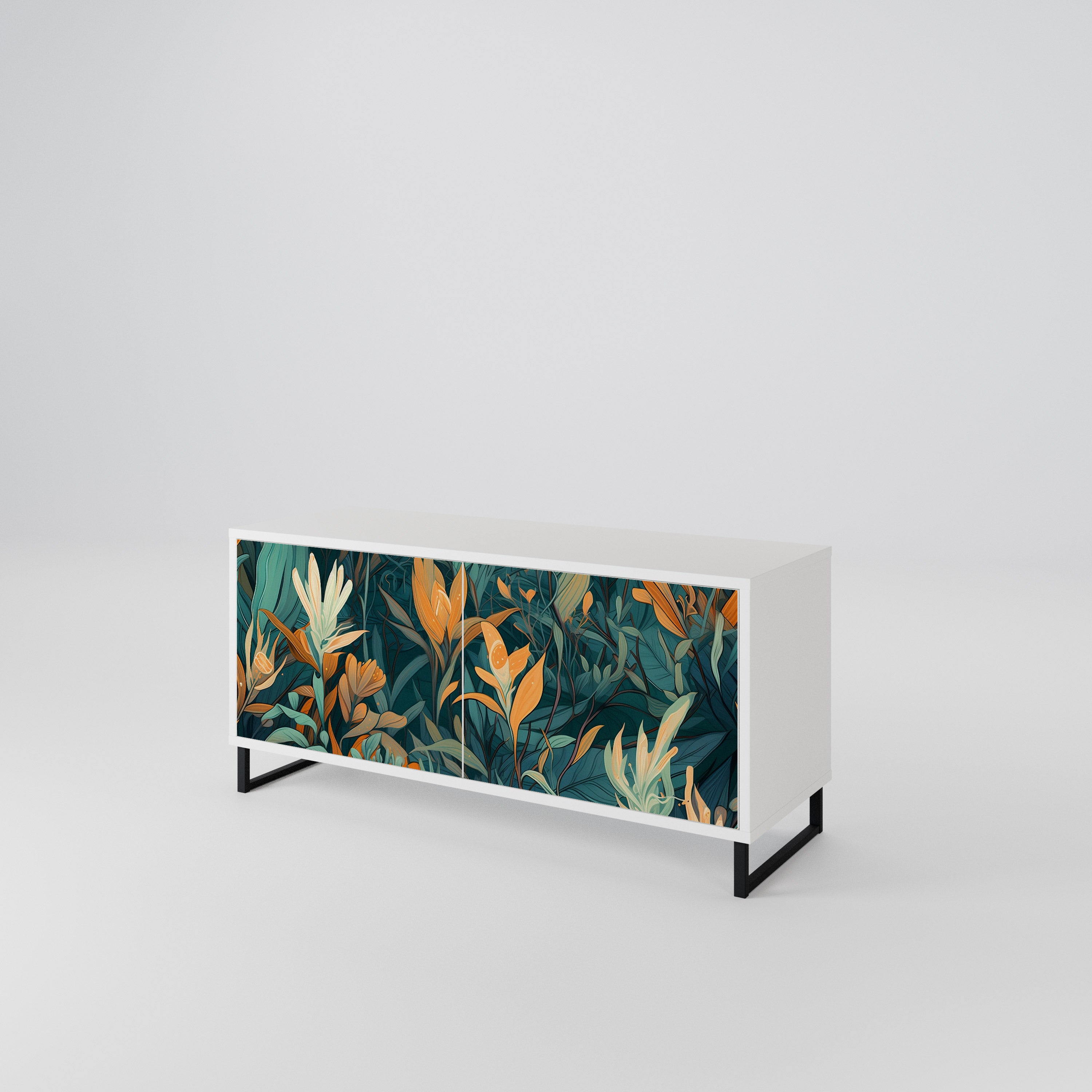 FLORAL SERENITY Kompaktowa szafka RTV 2-drzwiowa