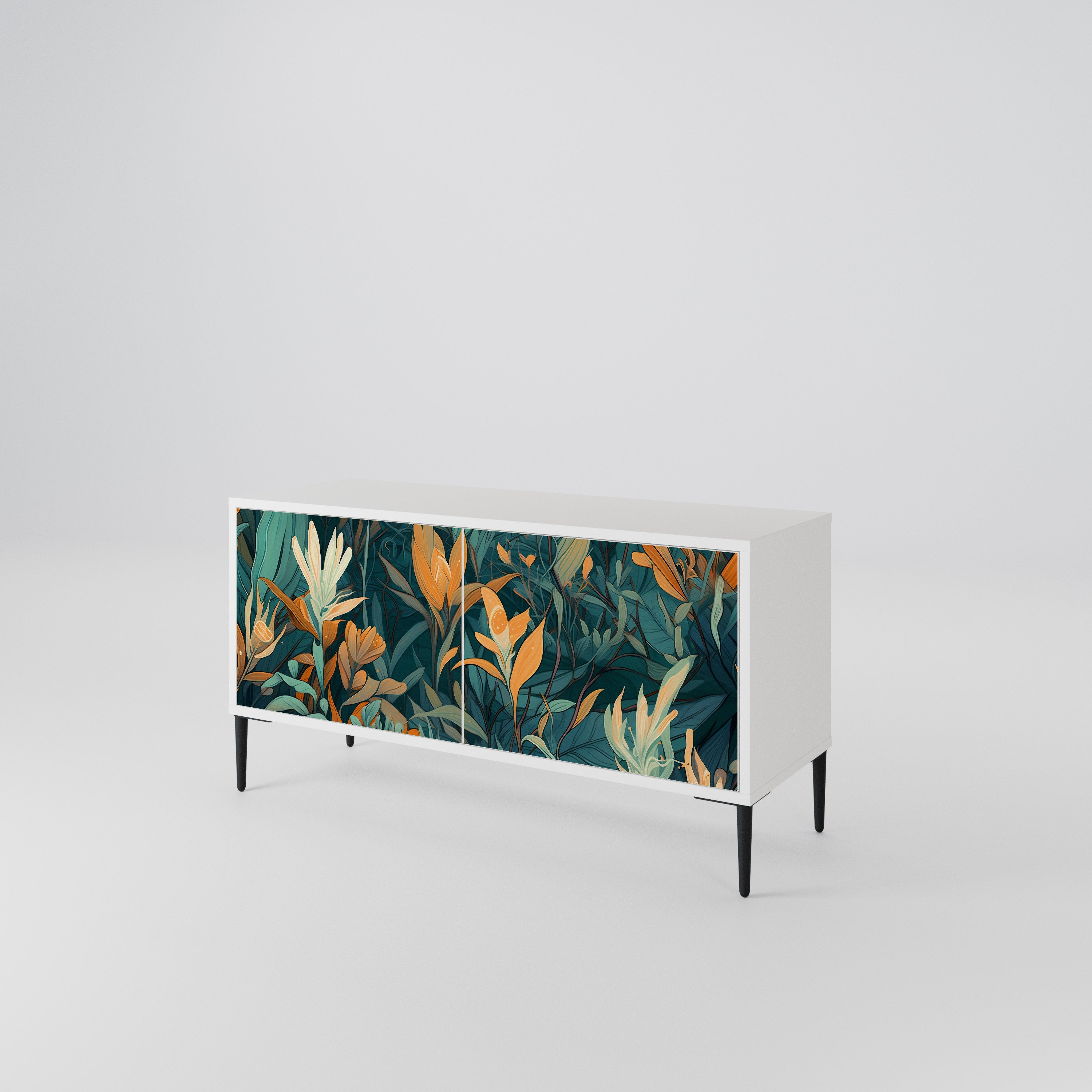 FLORAL SERENITY Kompaktowa szafka RTV 2-drzwiowa