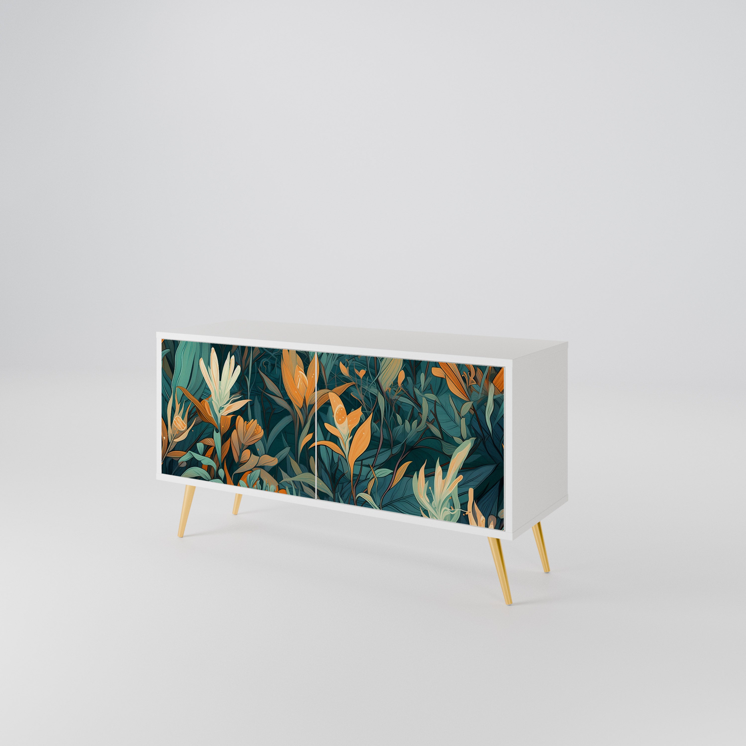 FLORAL SERENITY Kompaktowa szafka RTV 2-drzwiowa
