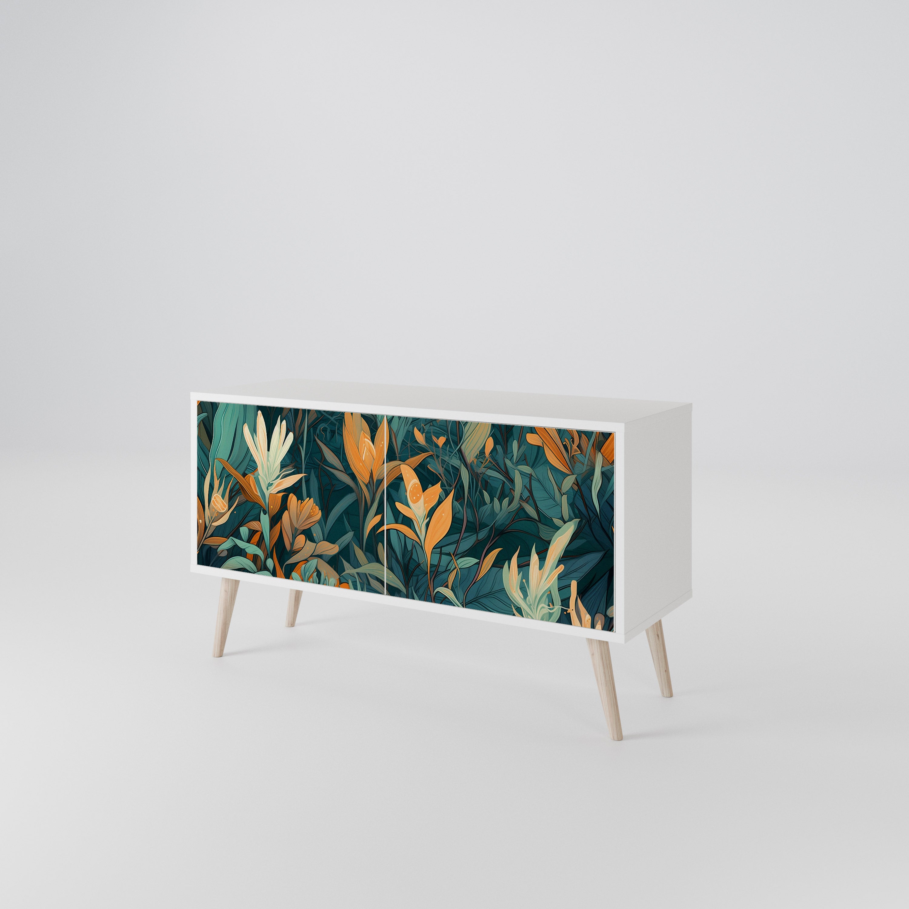 FLORAL SERENITY Kompaktowa szafka RTV 2-drzwiowa