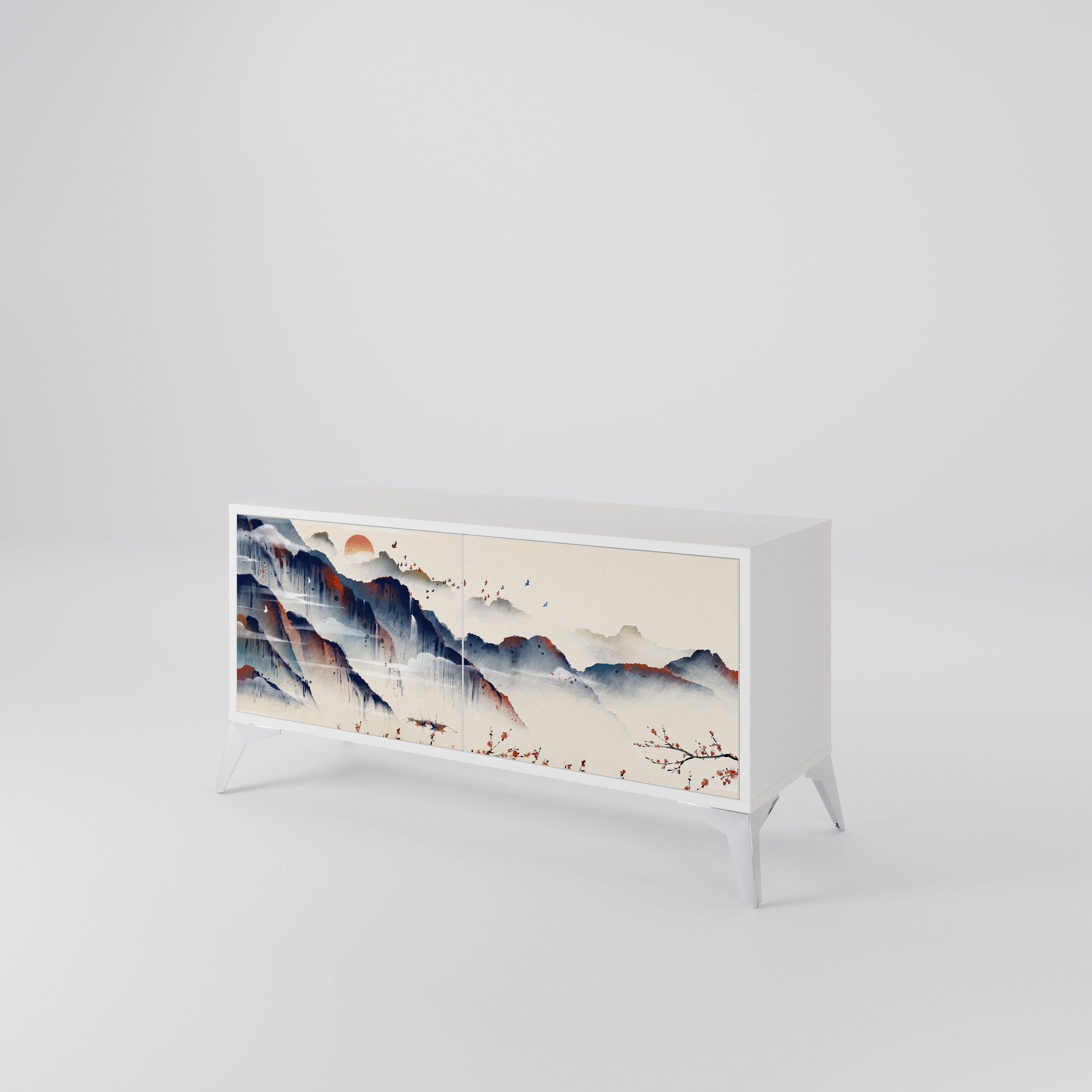 JAPANESE LANDSCAPE Kompaktowa szafka RTV 2-drzwiowa
