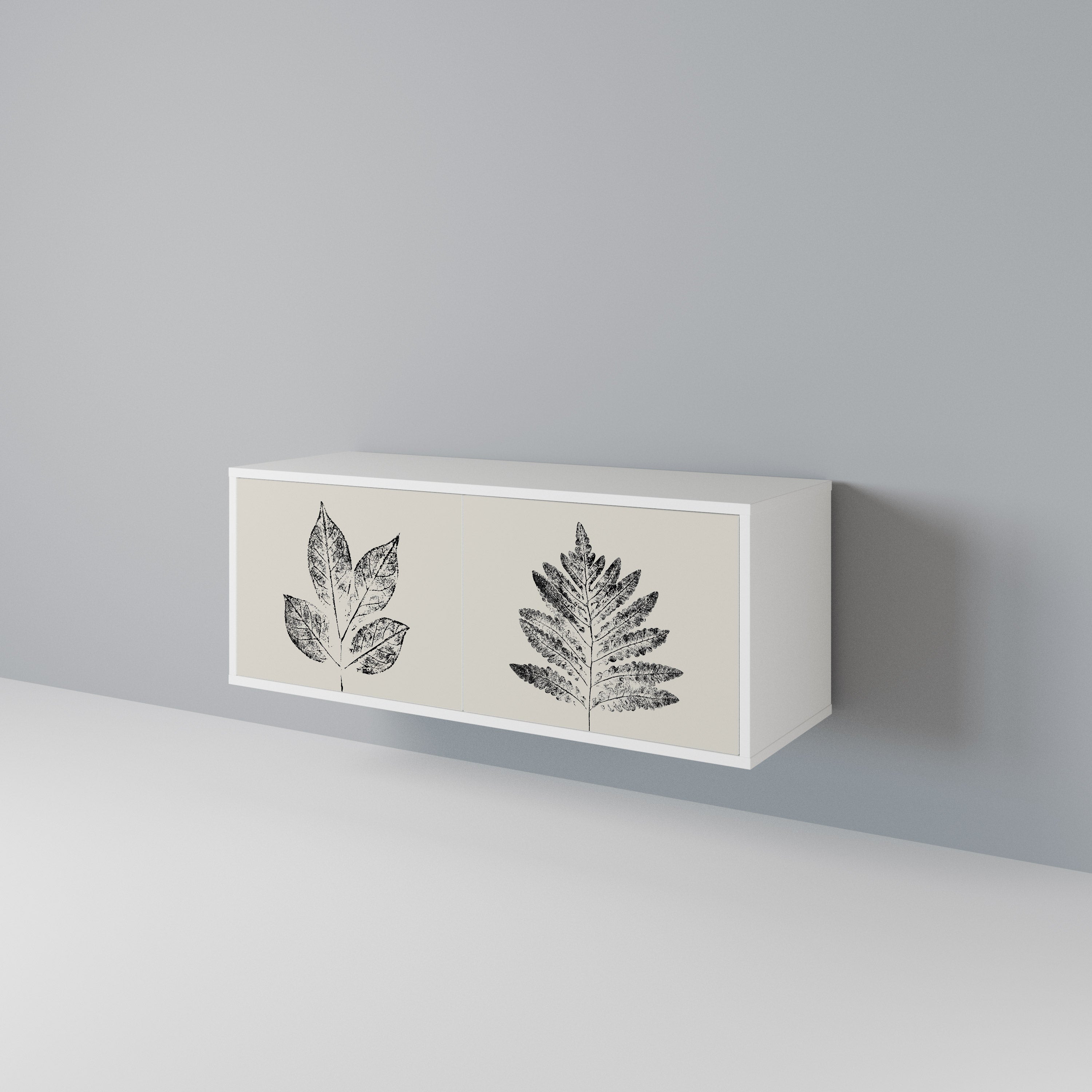 LEAFY STAMPS Kompaktowa szafka RTV 2-drzwiowa