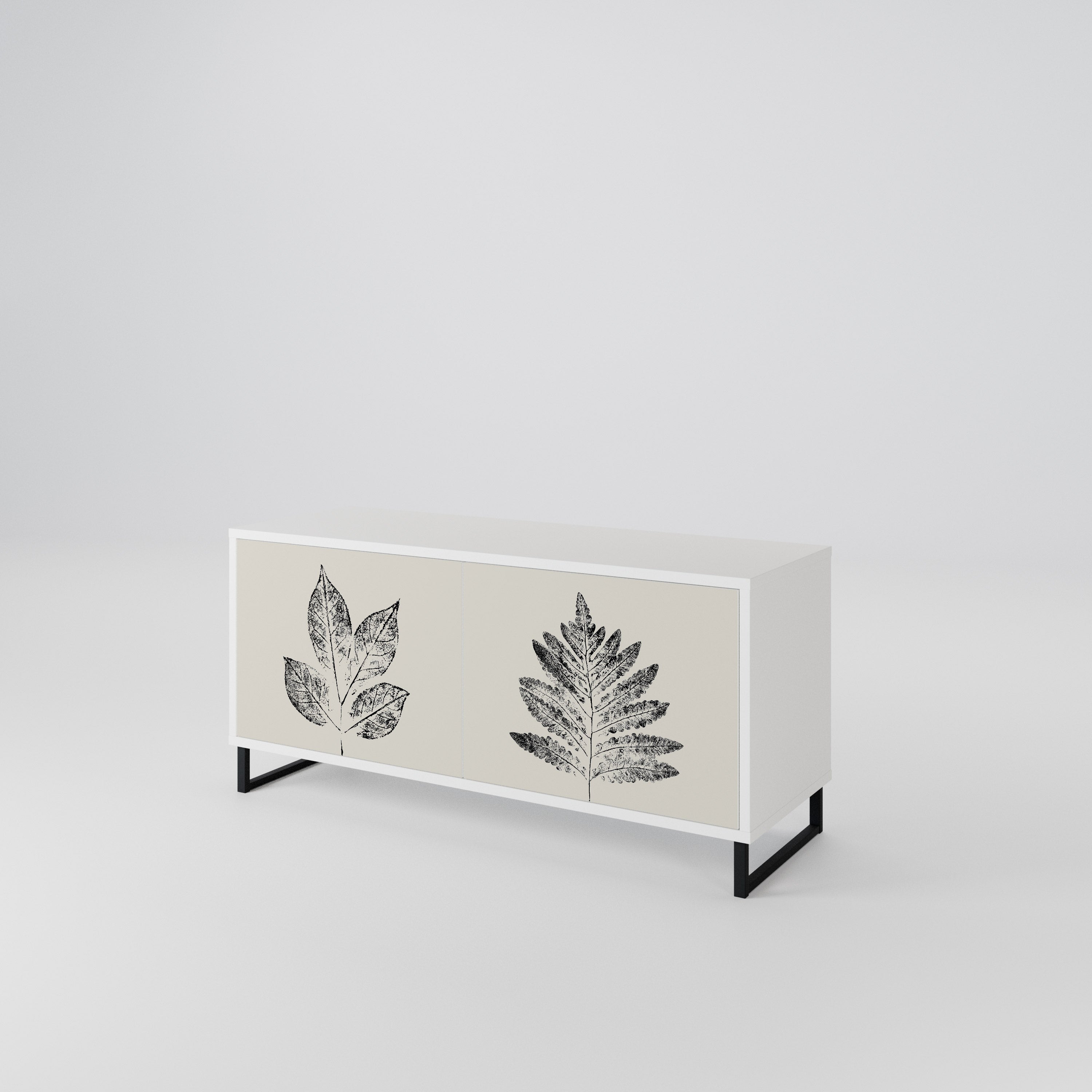 LEAFY STAMPS Kompaktowa szafka RTV 2-drzwiowa