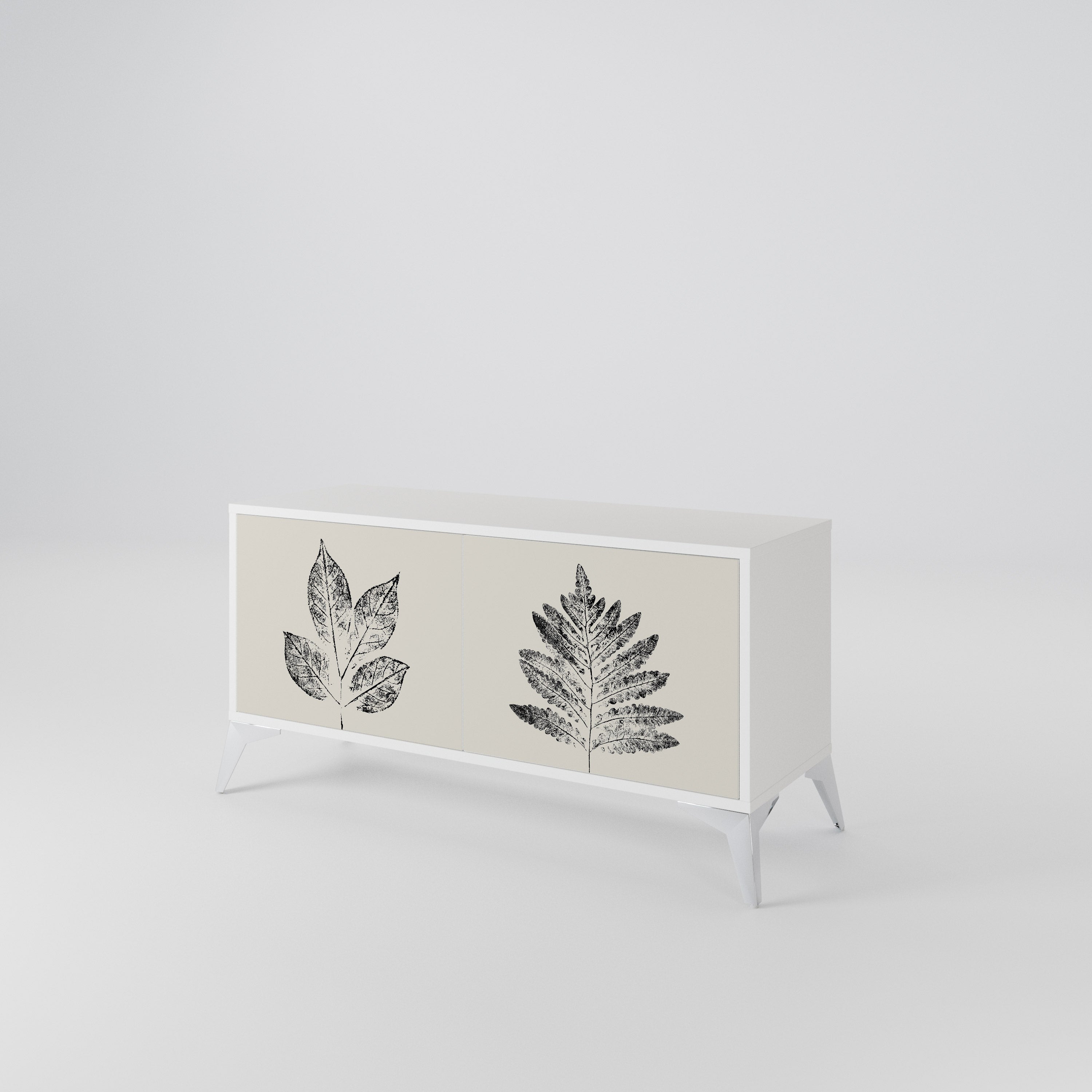 LEAFY STAMPS Kompaktowa szafka RTV 2-drzwiowa