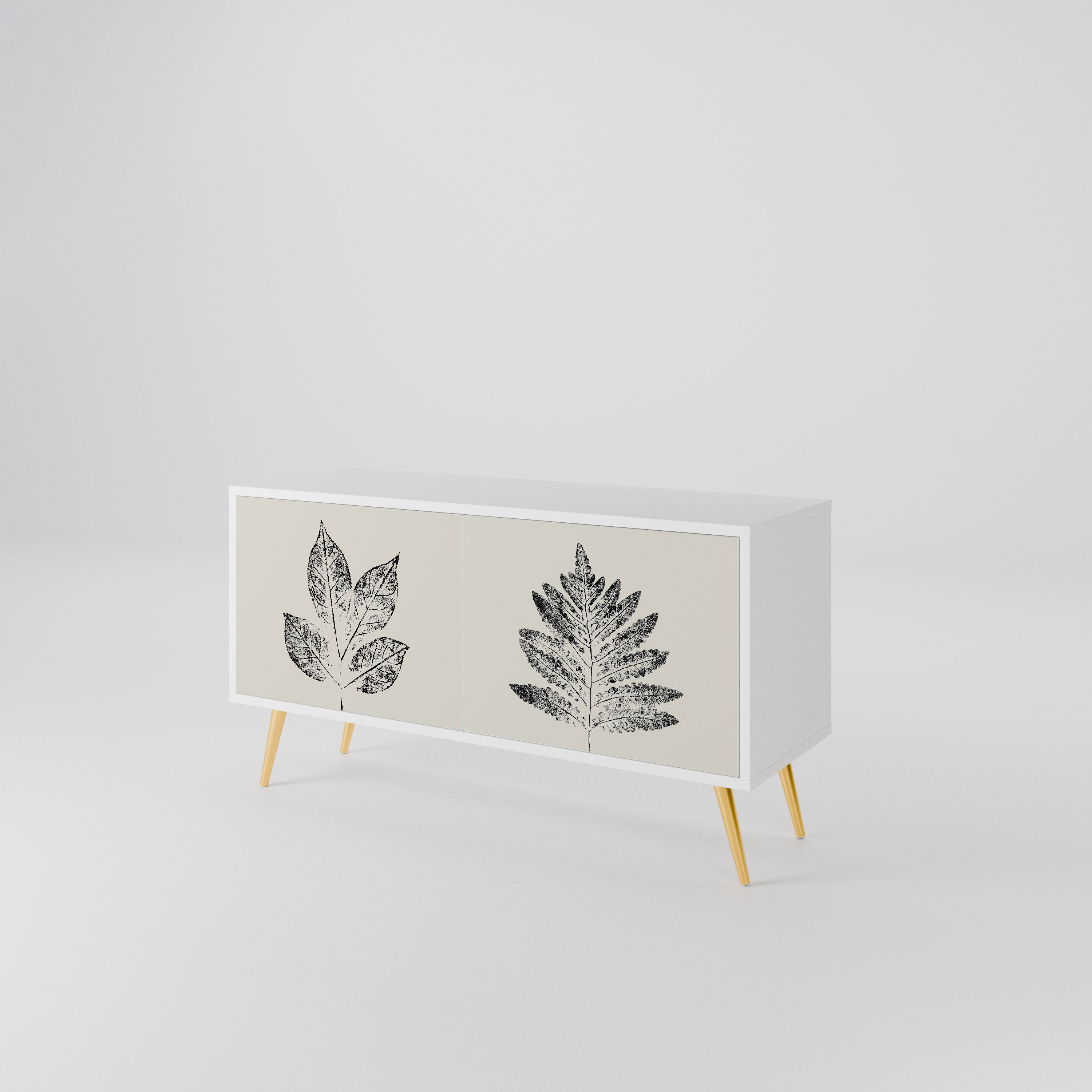 LEAFY STAMPS Kompaktowa szafka RTV 2-drzwiowa