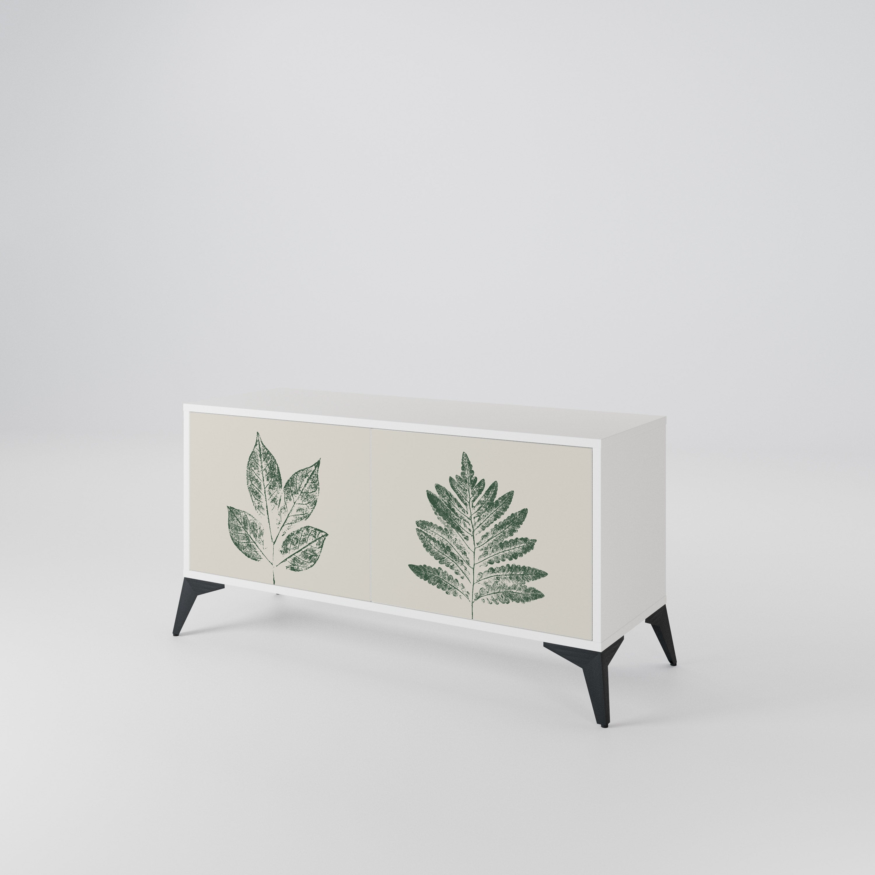 GREEN LEAFY STAMPS Kompaktowa szafka RTV 2-drzwiowa