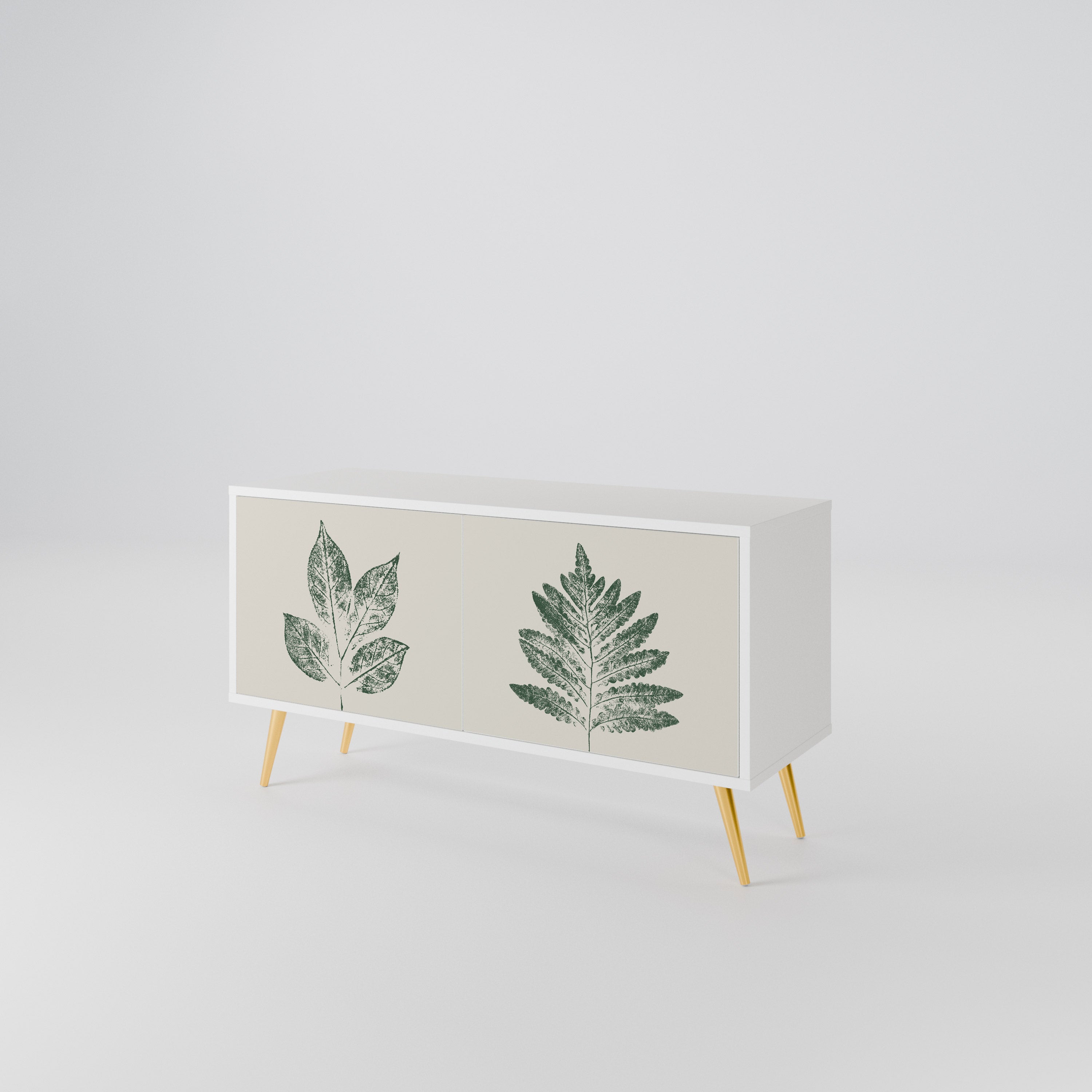 GREEN LEAFY STAMPS Kompaktowa szafka RTV 2-drzwiowa