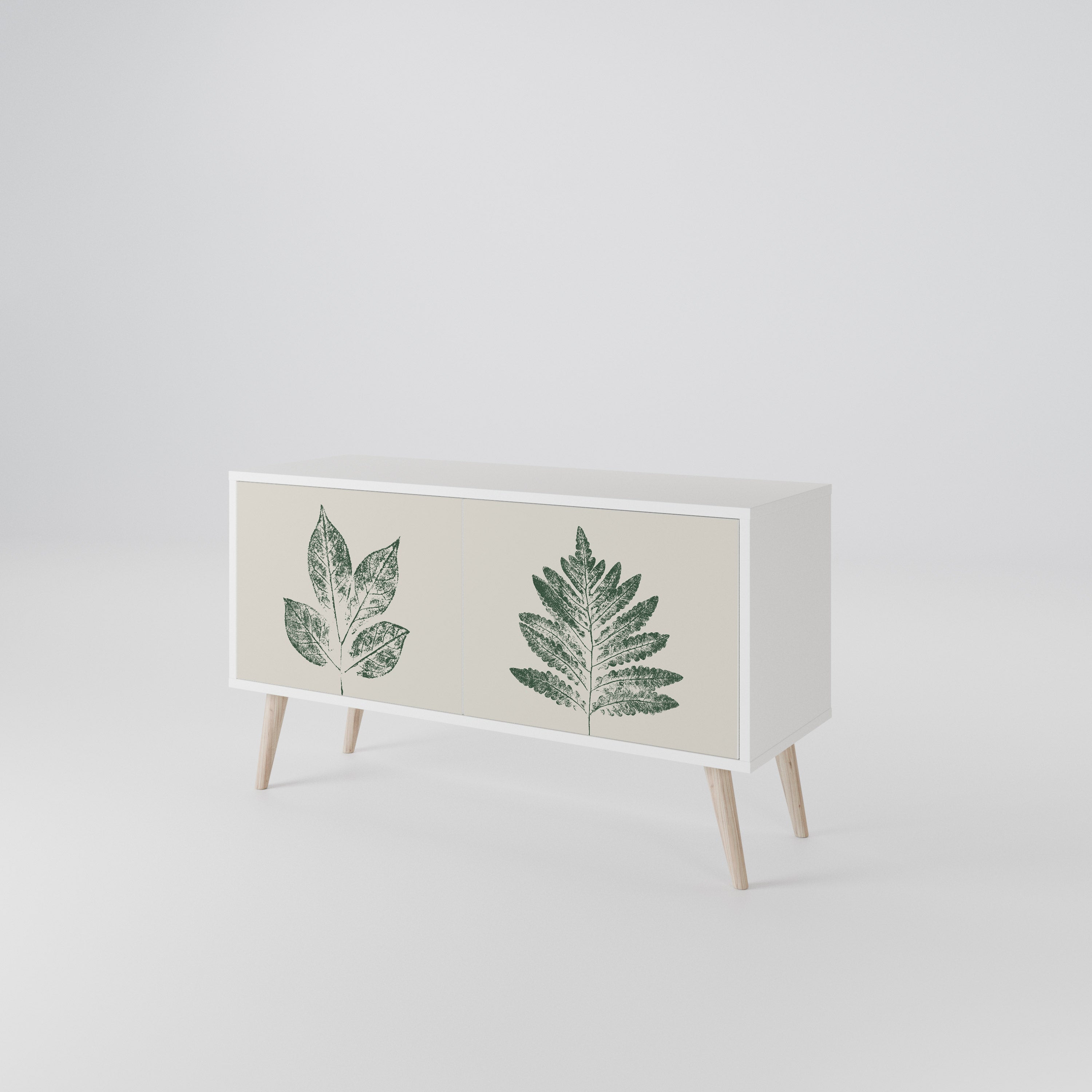 GREEN LEAFY STAMPS Kompaktowa szafka RTV 2-drzwiowa