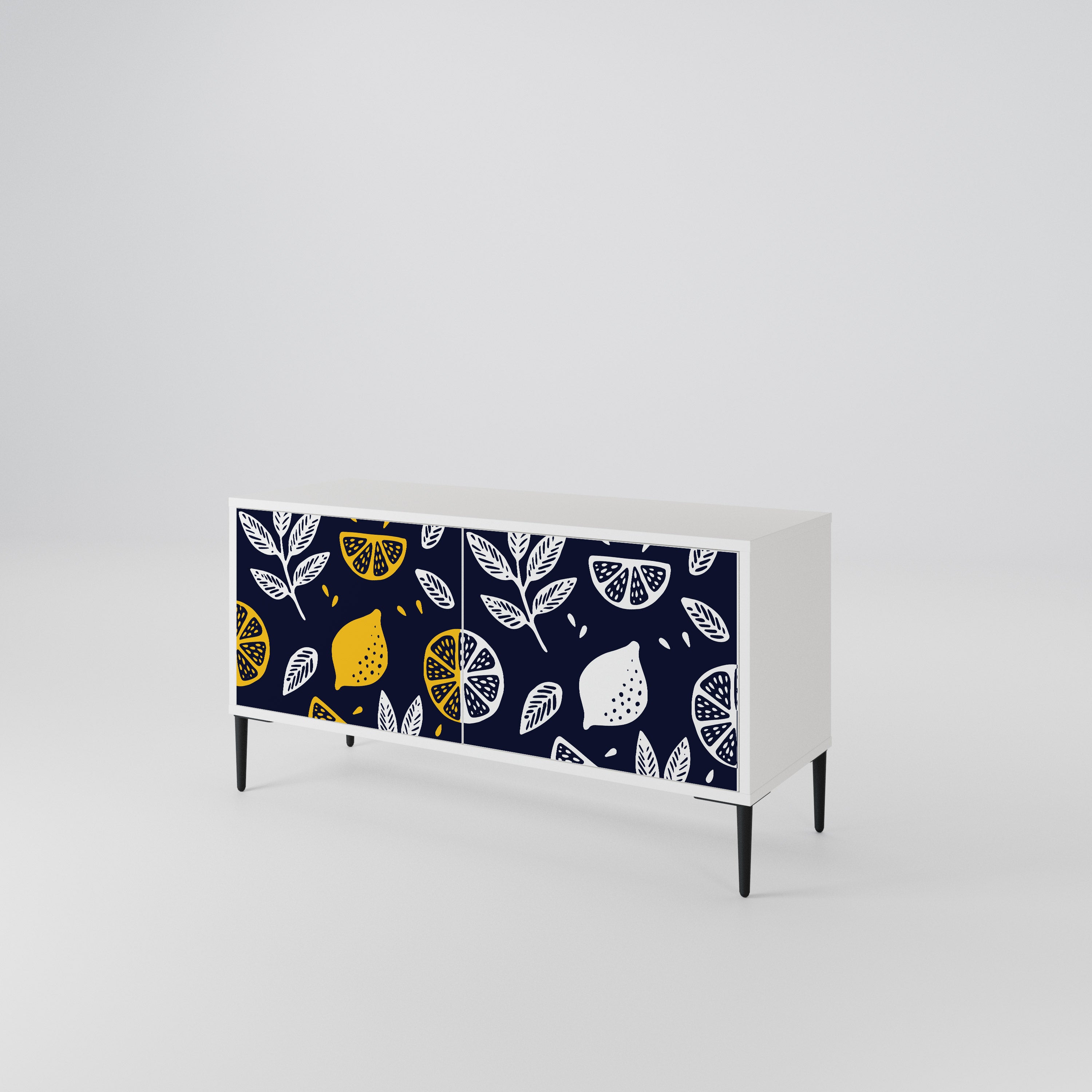 CITRUS BLACK AND WHITE Kompaktowa szafka RTV 2-drzwiowa