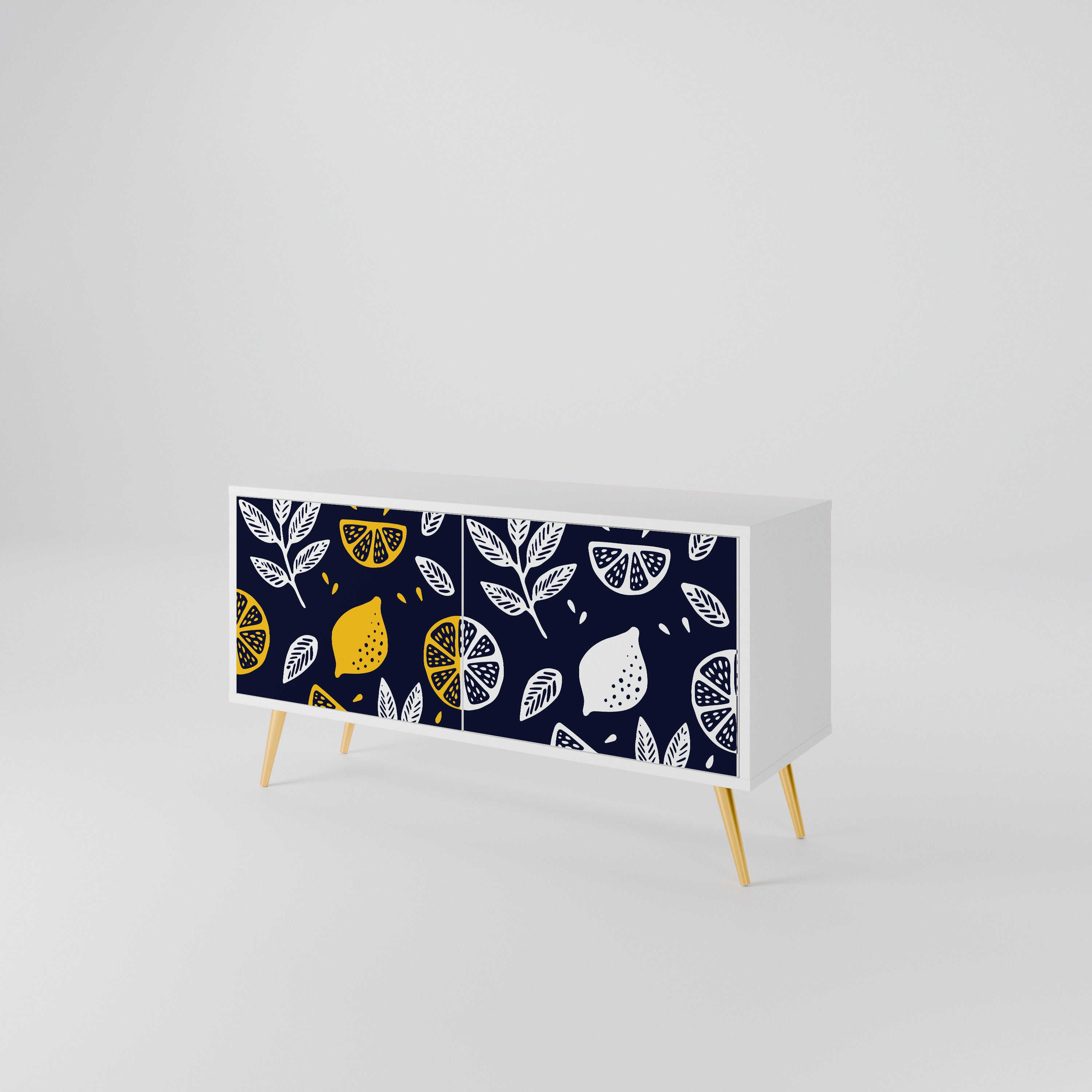 CITRUS BLACK AND WHITE Kompaktowa szafka RTV 2-drzwiowa