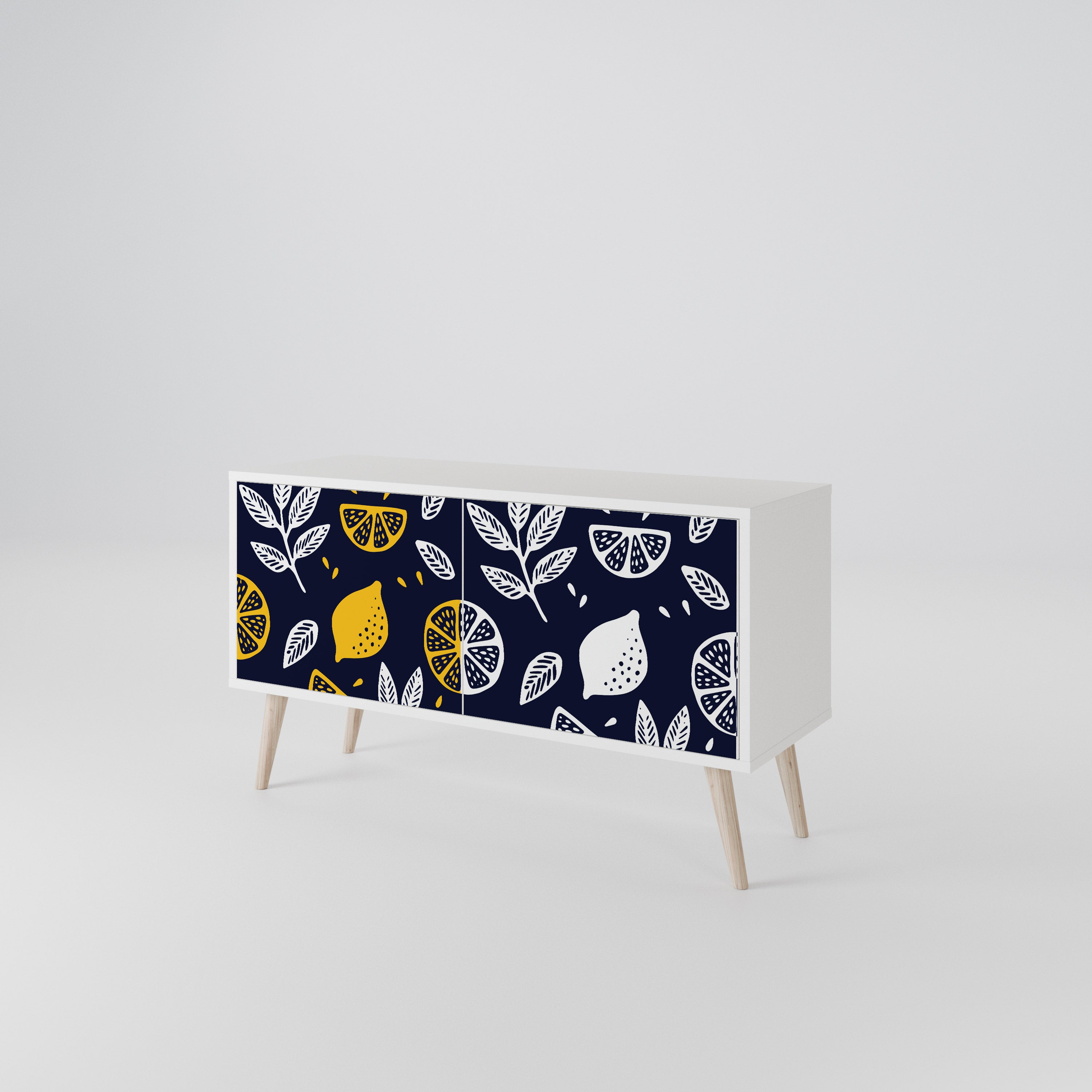 CITRUS BLACK AND WHITE Kompaktowa szafka RTV 2-drzwiowa