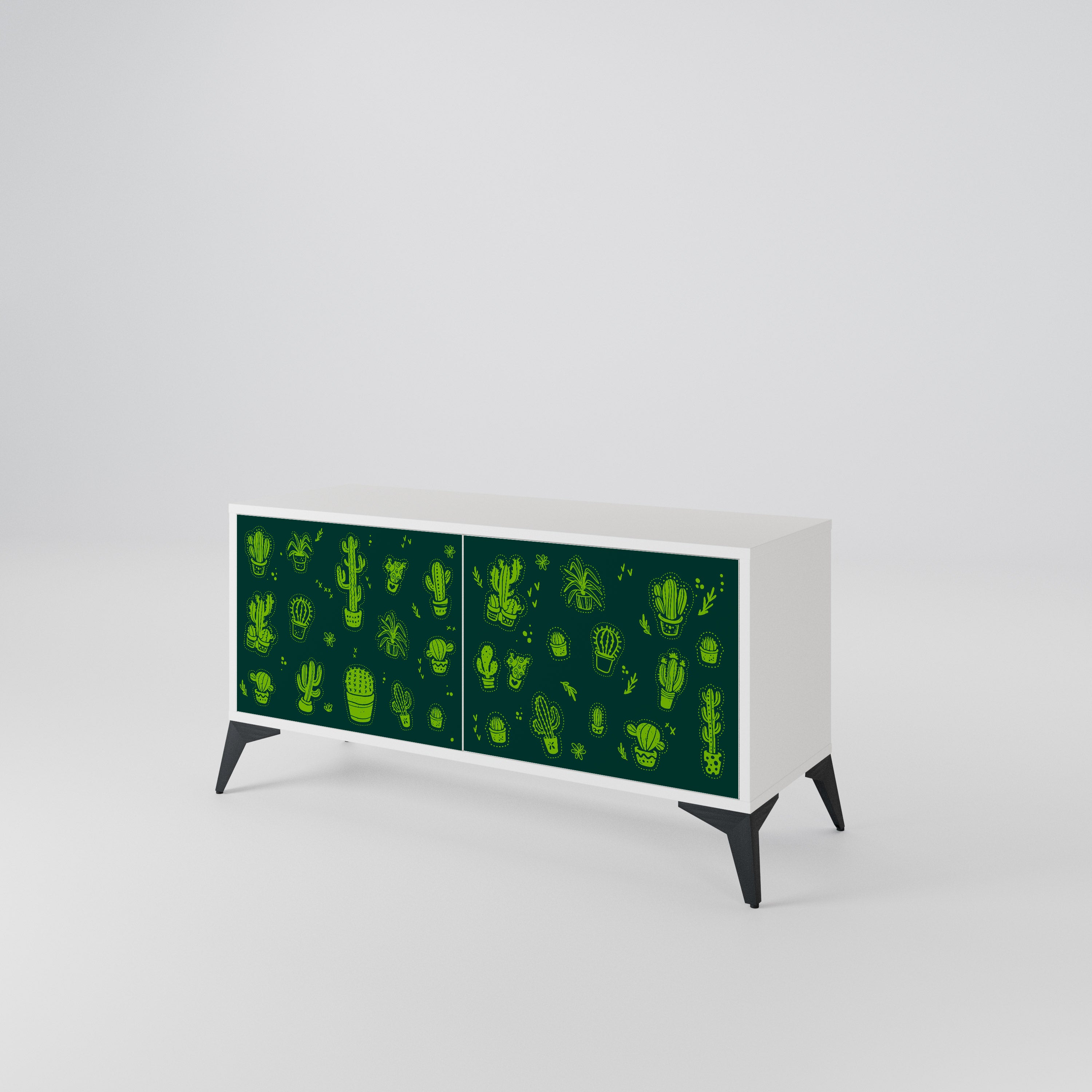 DESERT GREEN Kompaktowa szafka RTV 2-drzwiowa