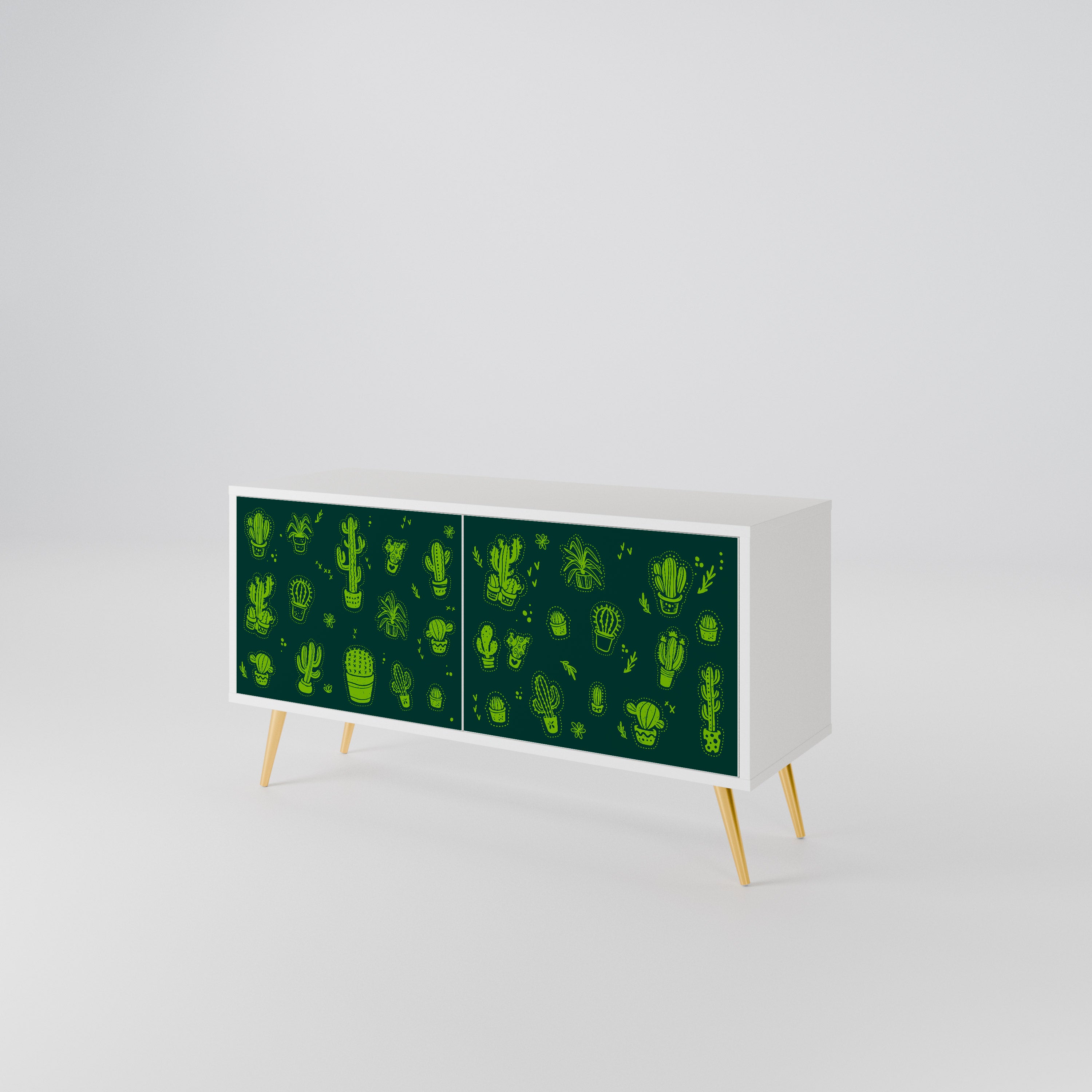 DESERT GREEN Kompaktowa szafka RTV 2-drzwiowa