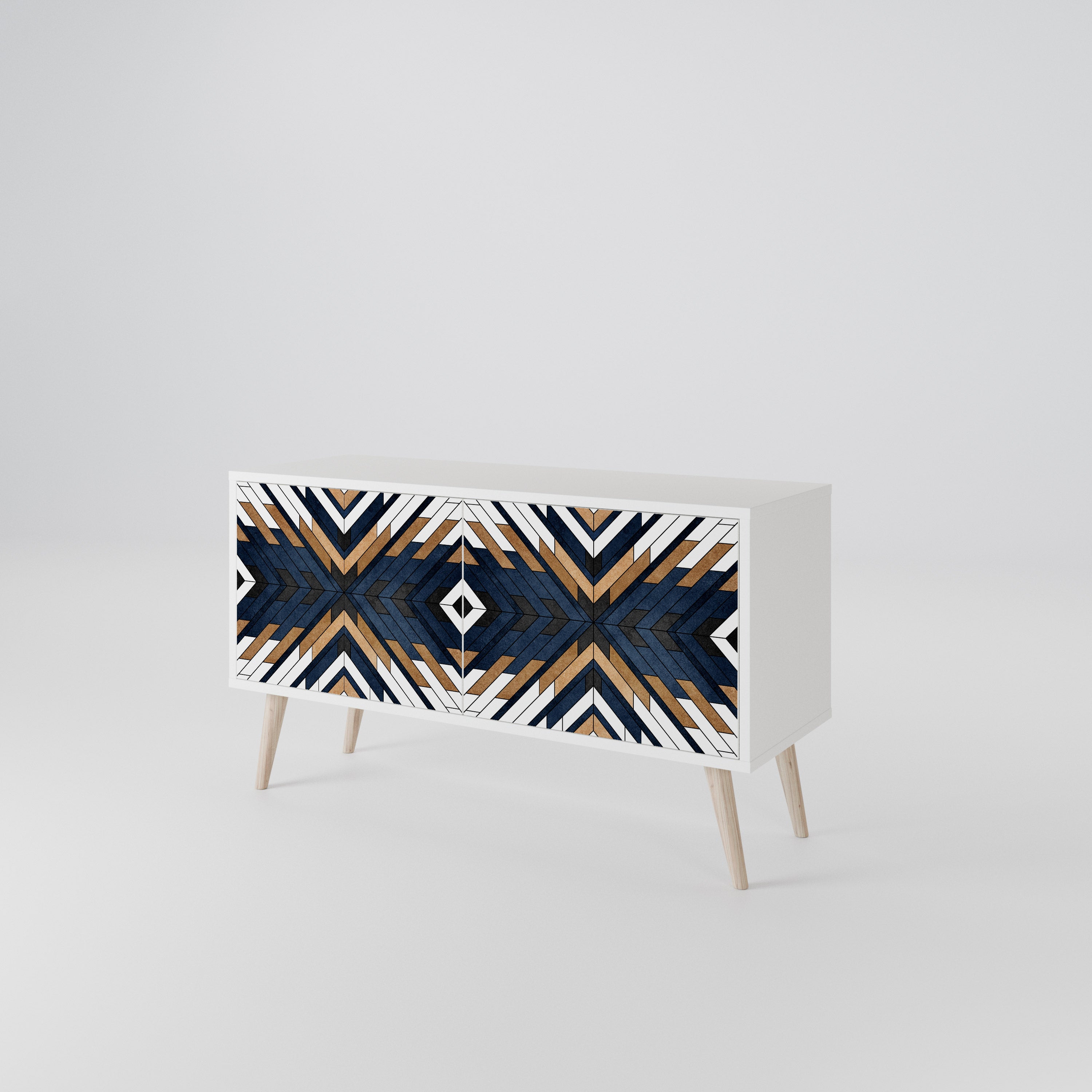 ARTFUL GEOMETRY Kompaktowa szafka RTV 2-drzwiowa