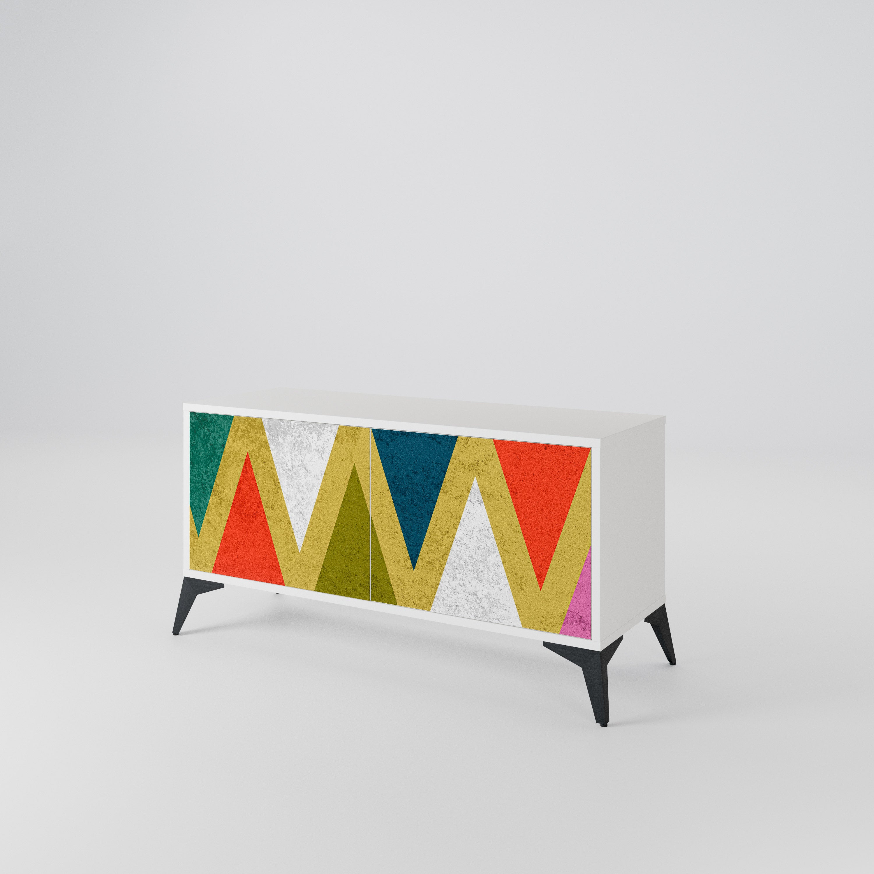COLORFUL TRIANGLES Kompaktowa szafka RTV 2-drzwiowa
