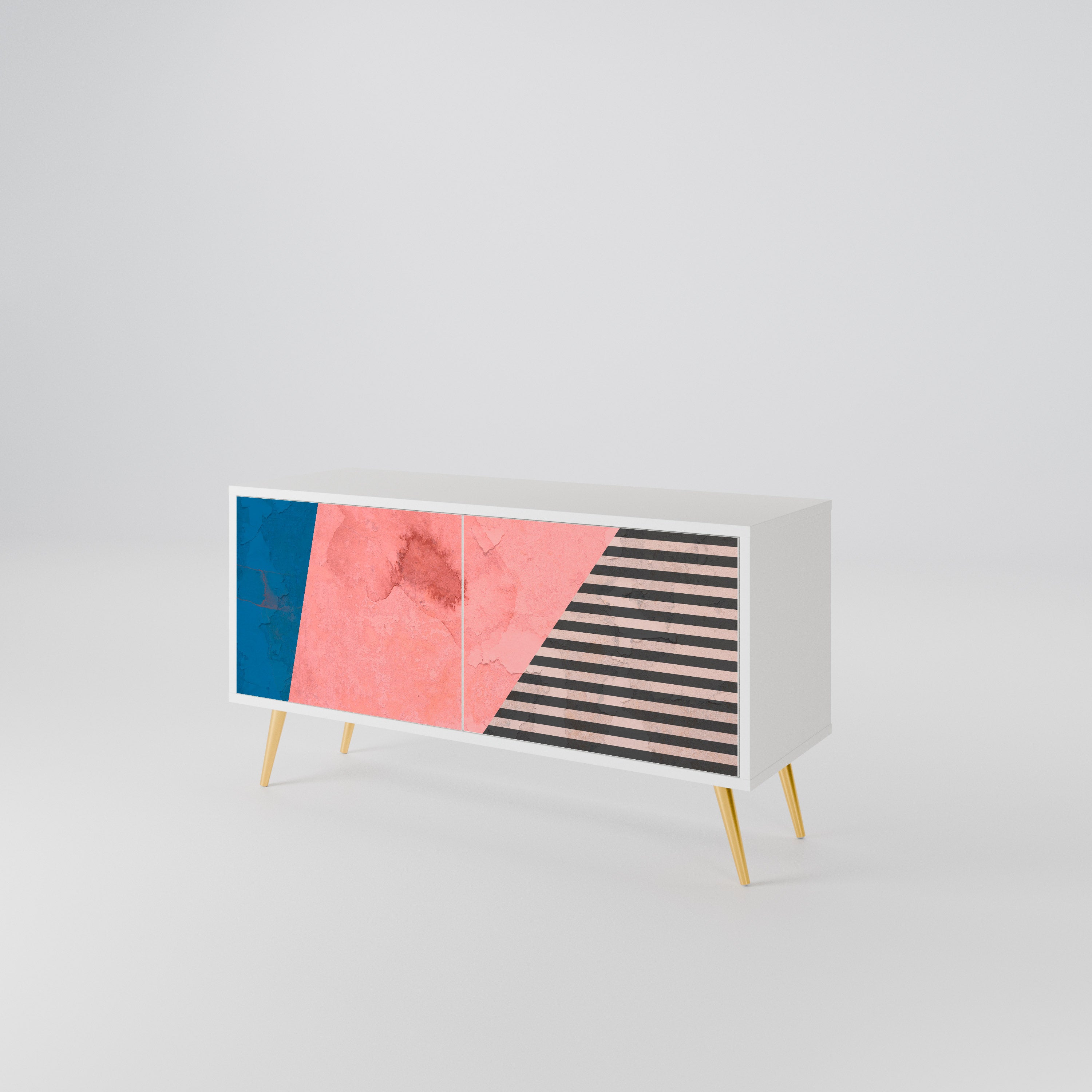 GLAMOROUS STRIPE Kompaktowa szafka RTV 2-drzwiowa