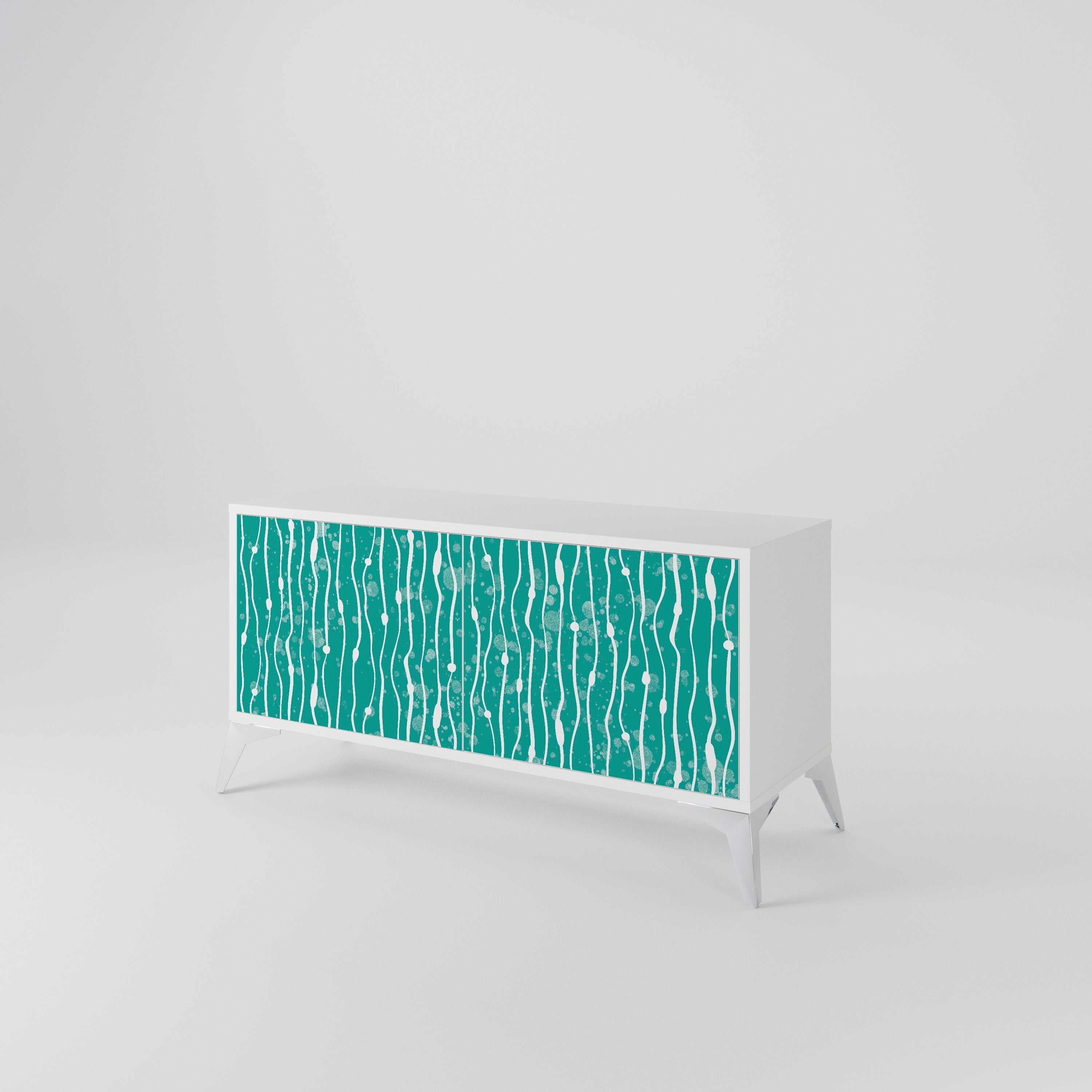 TURQUOISE RAIN Kompaktowa szafka RTV 2-drzwiowa
