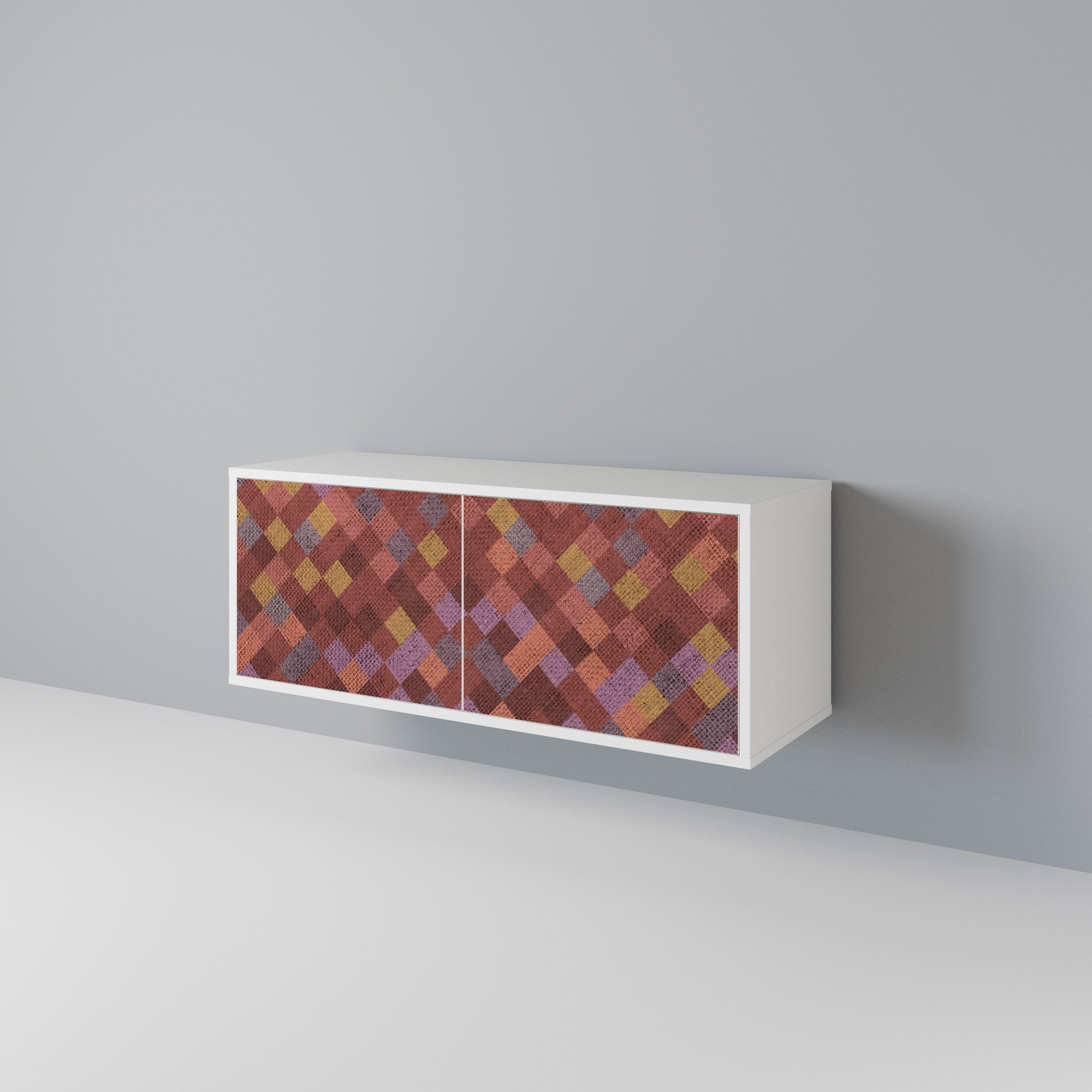 PAINTED SQUARES Kompaktowa szafka RTV 2-drzwiowa