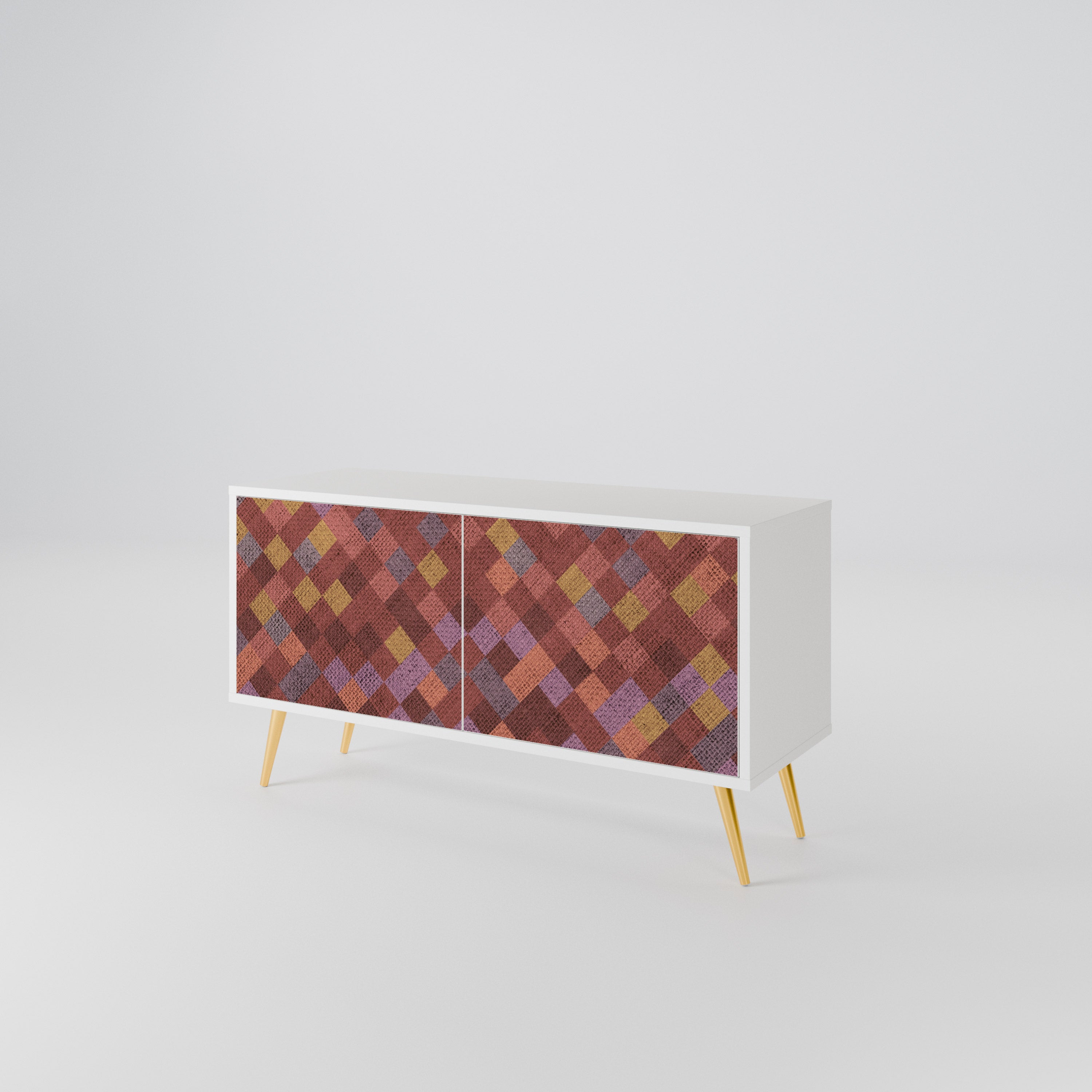 PAINTED SQUARES Kompaktowa szafka RTV 2-drzwiowa
